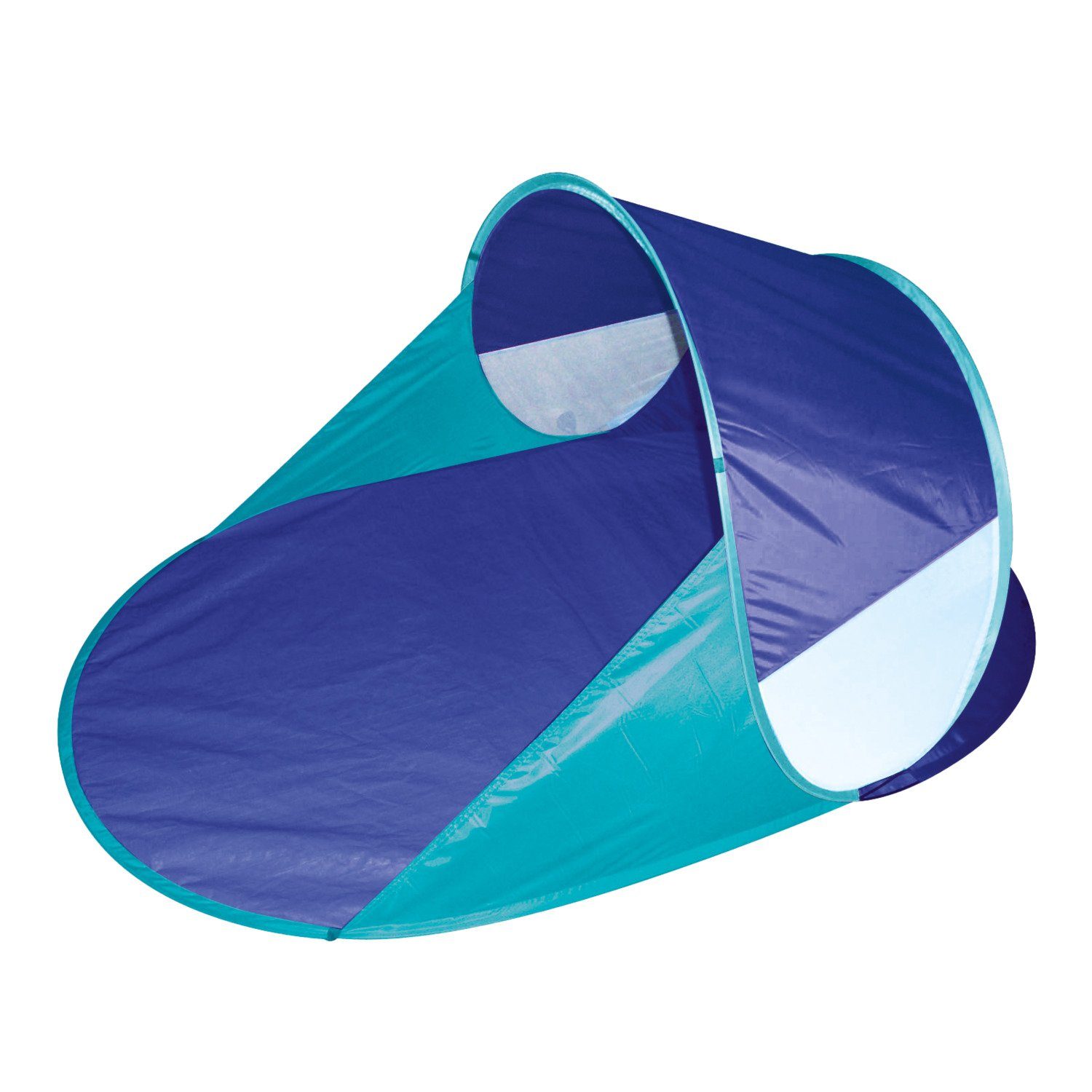Idena Strandmuschel Idena 7570010 - Pop Up Strandmuschel mit UV Schutz 40+, ca. 2 x 1,2 x, (1 Popup Strandzelt, 6 Heringe, 2 Abspannseile & 1 Tragetasche)