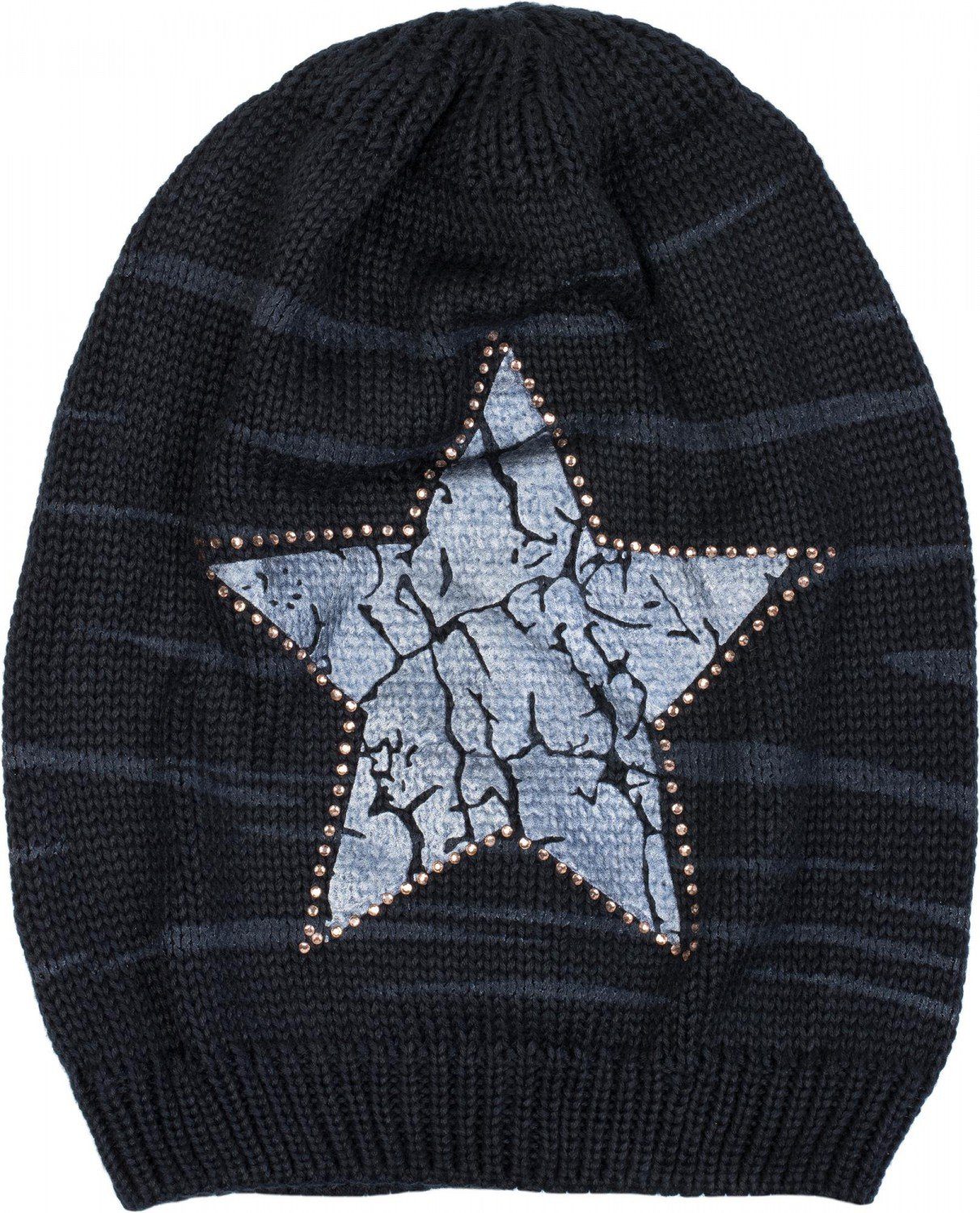 styleBREAKER Strickmütze Feinstrick Beanie mit Stern günstig online kaufen