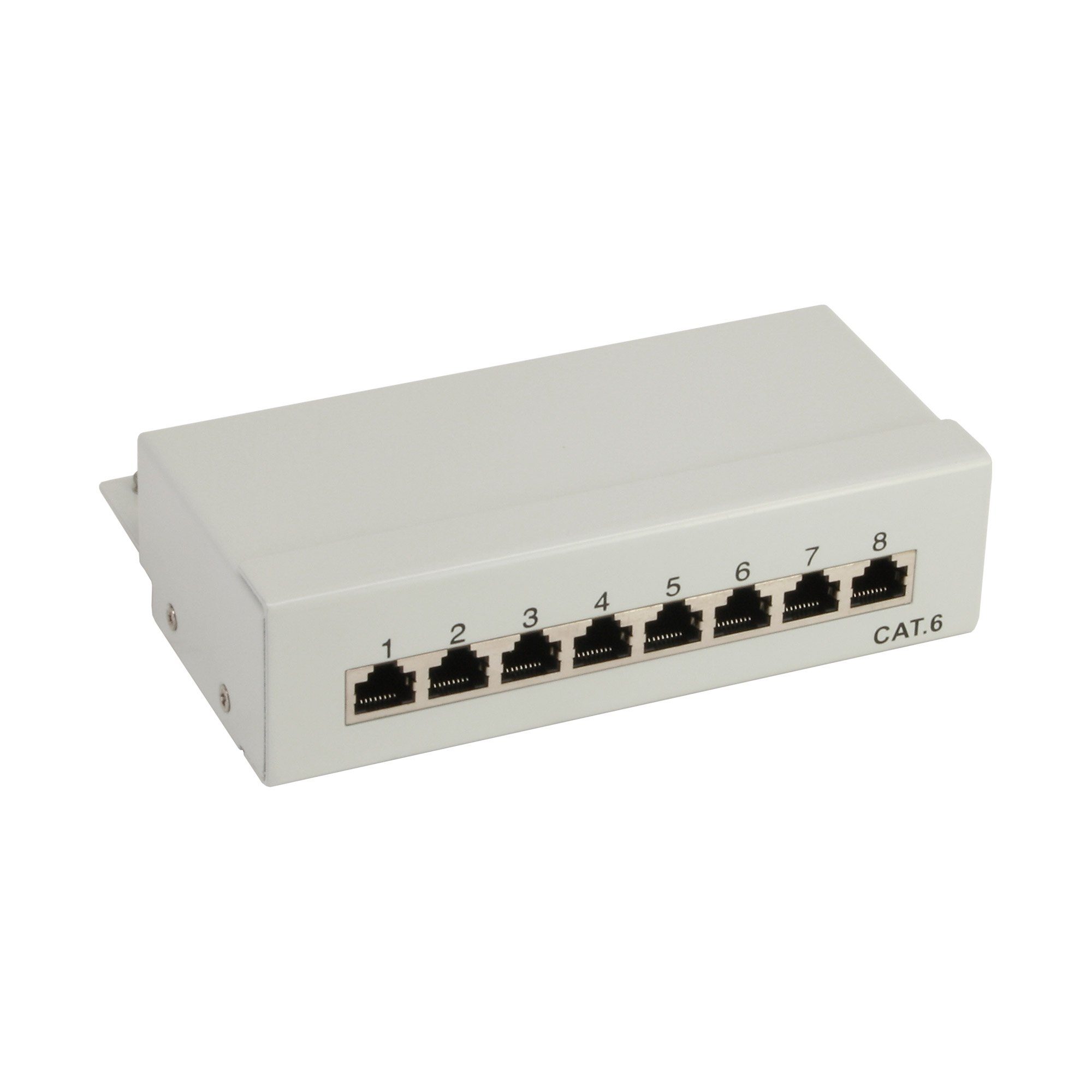 InLine® Patchfeld Cat.6 8-fach, Desktop, grau, RAL7035 Netzwerk-Patch-Panel