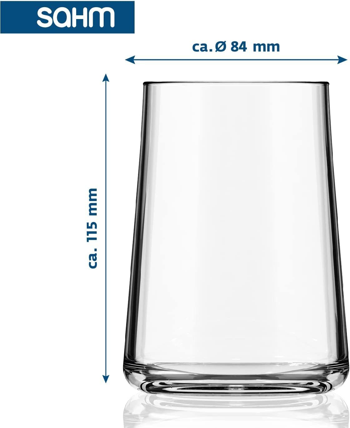 SAHM Weinglas Weingläser ohne Stiel 6er Set - Gläser Set 430 ml - Weißweingläser, 6-tlg., Glas, edles Weißweinglas – Bild 4 von 5