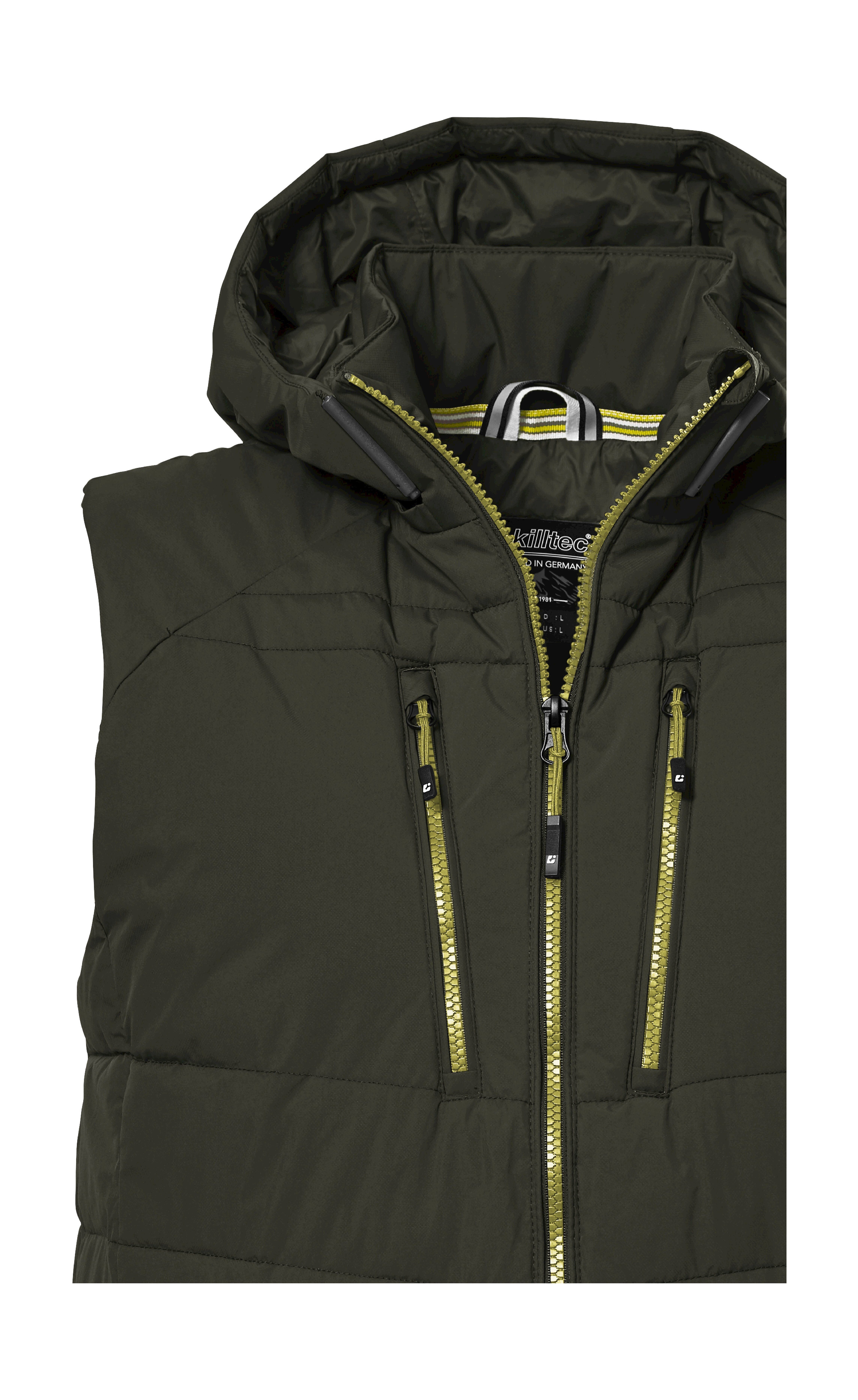 Killtec Steppweste KOW 10 MN QLTD VST Leichte, wasser- und windabweisende Herrenweste mit abnehmbarer Kapuze