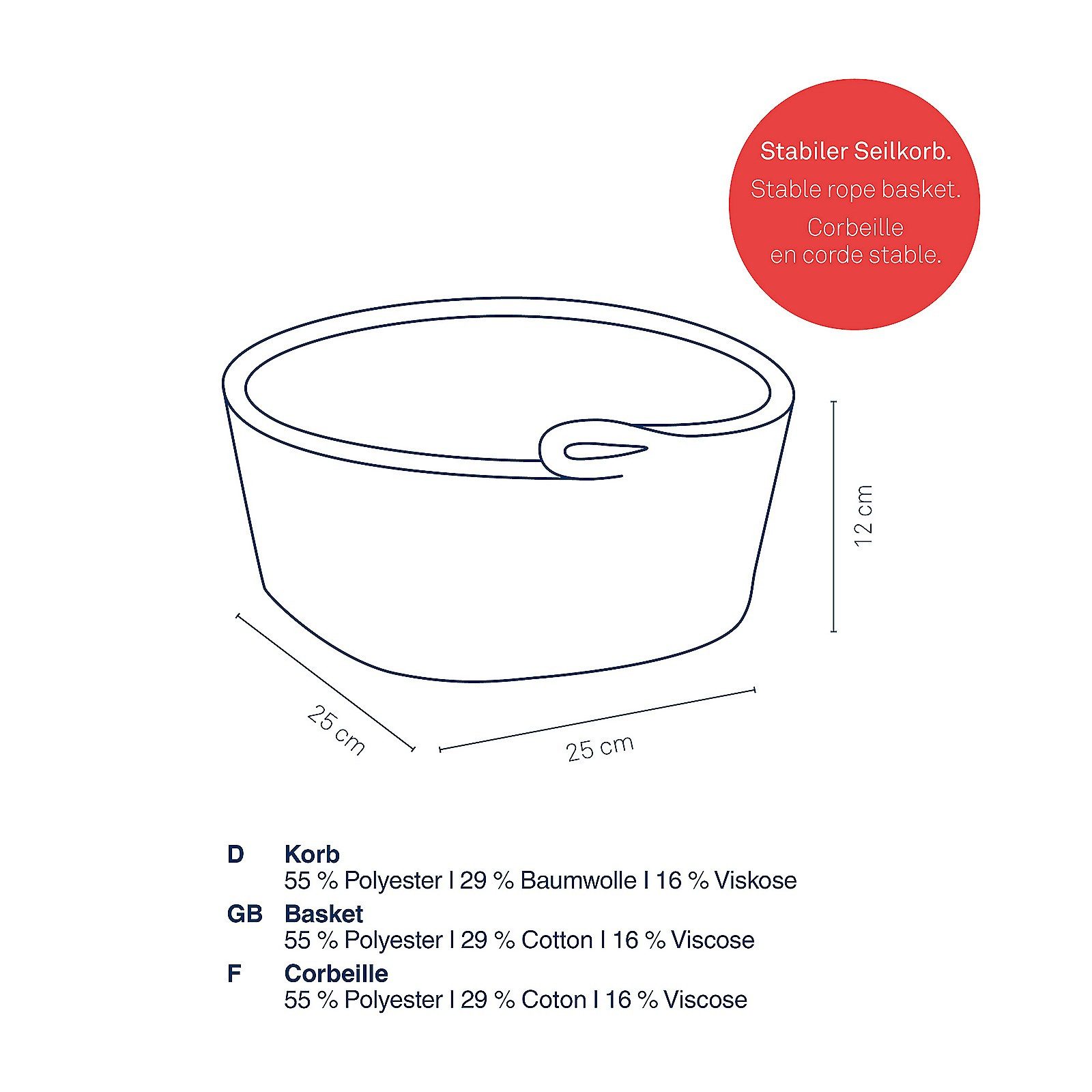 kela Aufbewahrungskorb Hedda, flexibel einsetzbar, Flechtoptik, Seilkorb