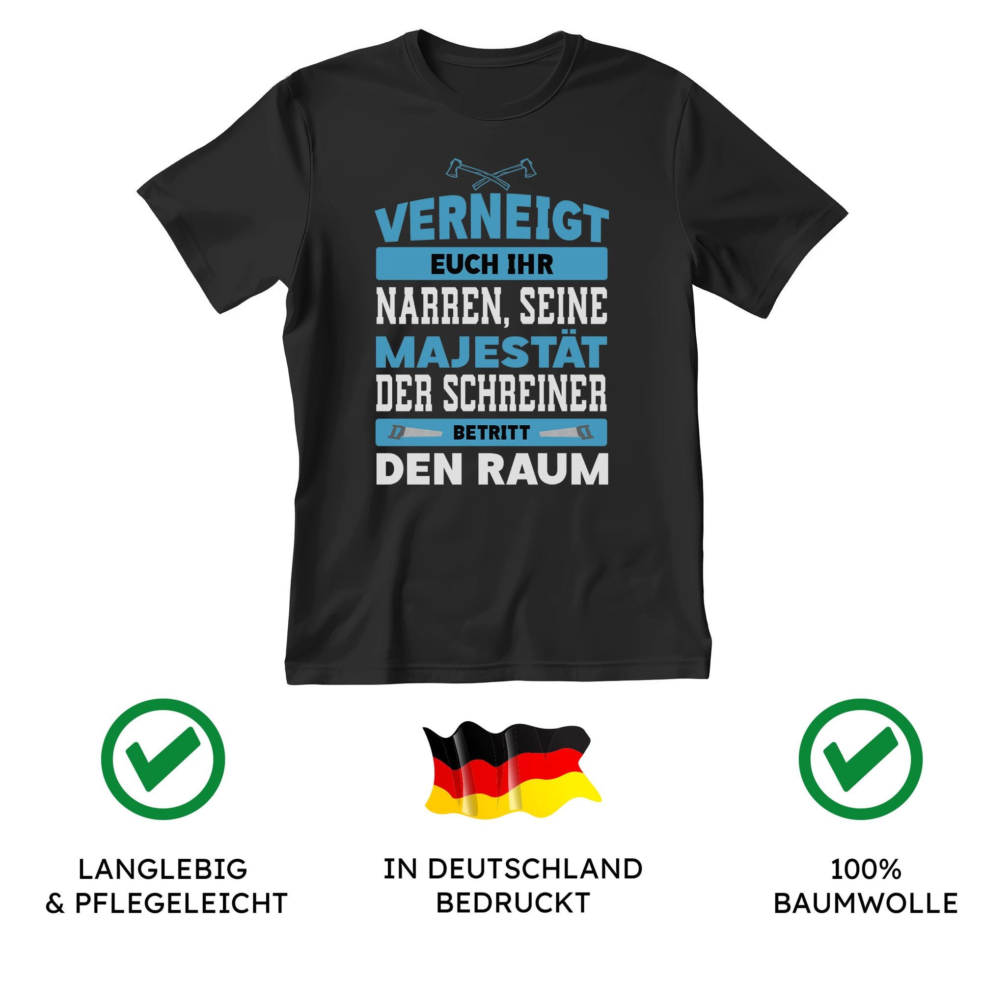 22Feels T-Shirt Schreiner Geschenk Männer Spruch Beruf Abschluss IN DEUTSCHLAND BEDRUCKT