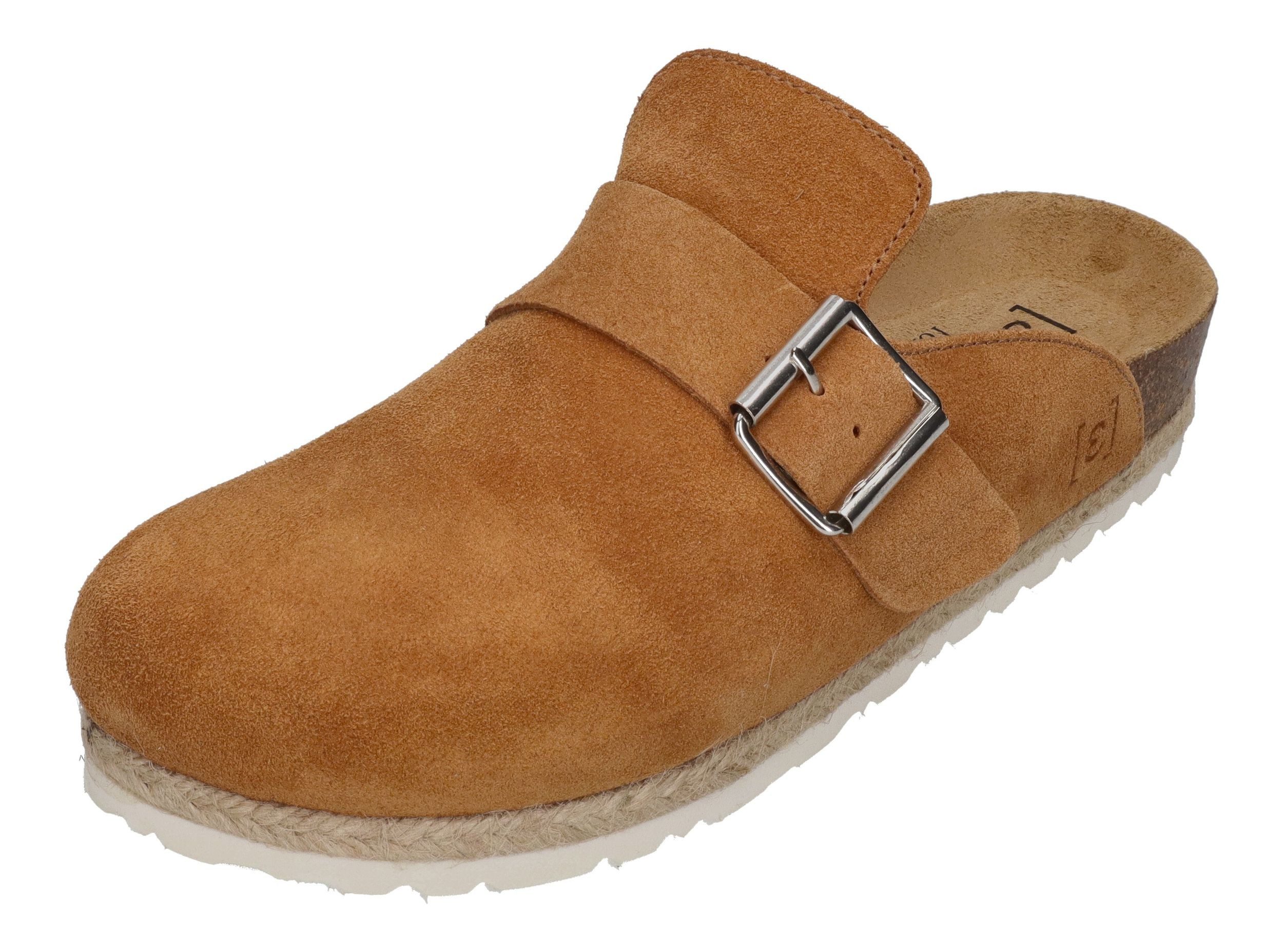 espadrij l´originale CLOQ VELOUR BOUCLE Keilpantolette Cognac