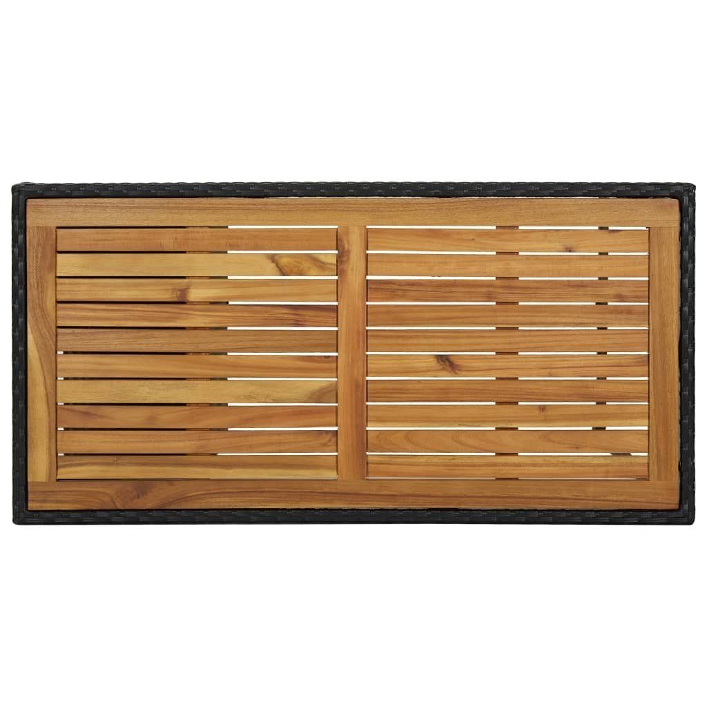 in PE-Rattan, Esstisch Akazien-Massivholz Schwarz mit aus möbelando Stahl, (LxBxH: Ölfinish cm), 120x60x110 3004523