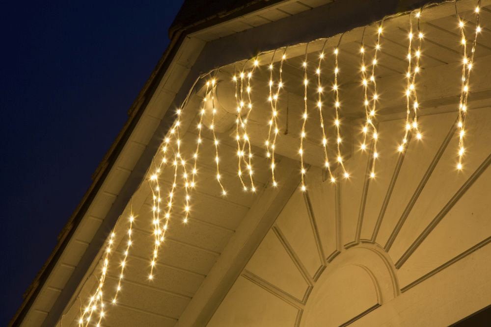 weiße LED-Lichterkette als weiß, 240 warm Lichterkranz/Lichtergirlande, Weihnachtsdeko aussen, variabel Dioden KONSTSMIDE