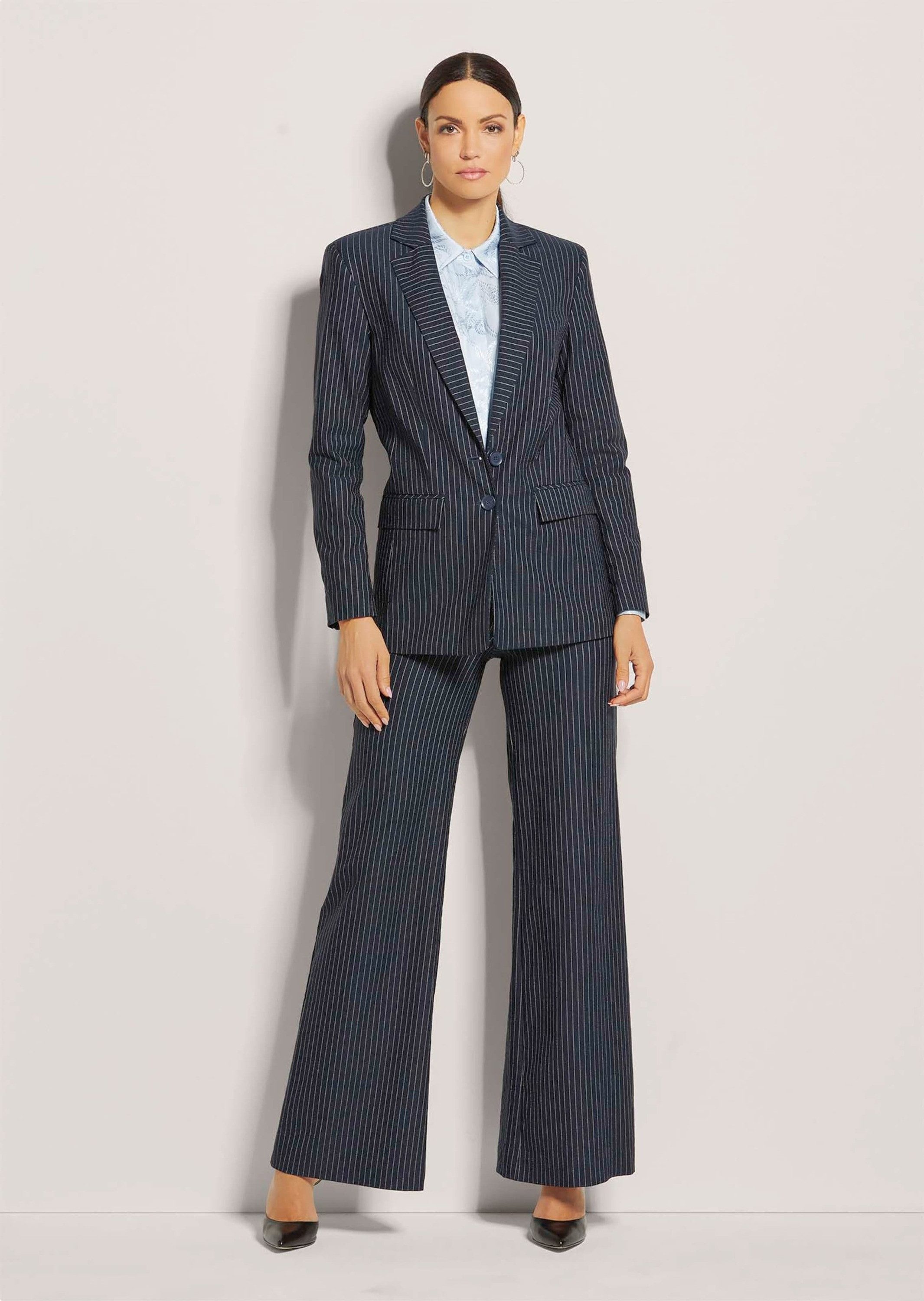 MADELEINE Kurzblazer Eleganter, taillierter Blazer Meliertes Design mit klassischem Reverskragen und Knopfverschluss