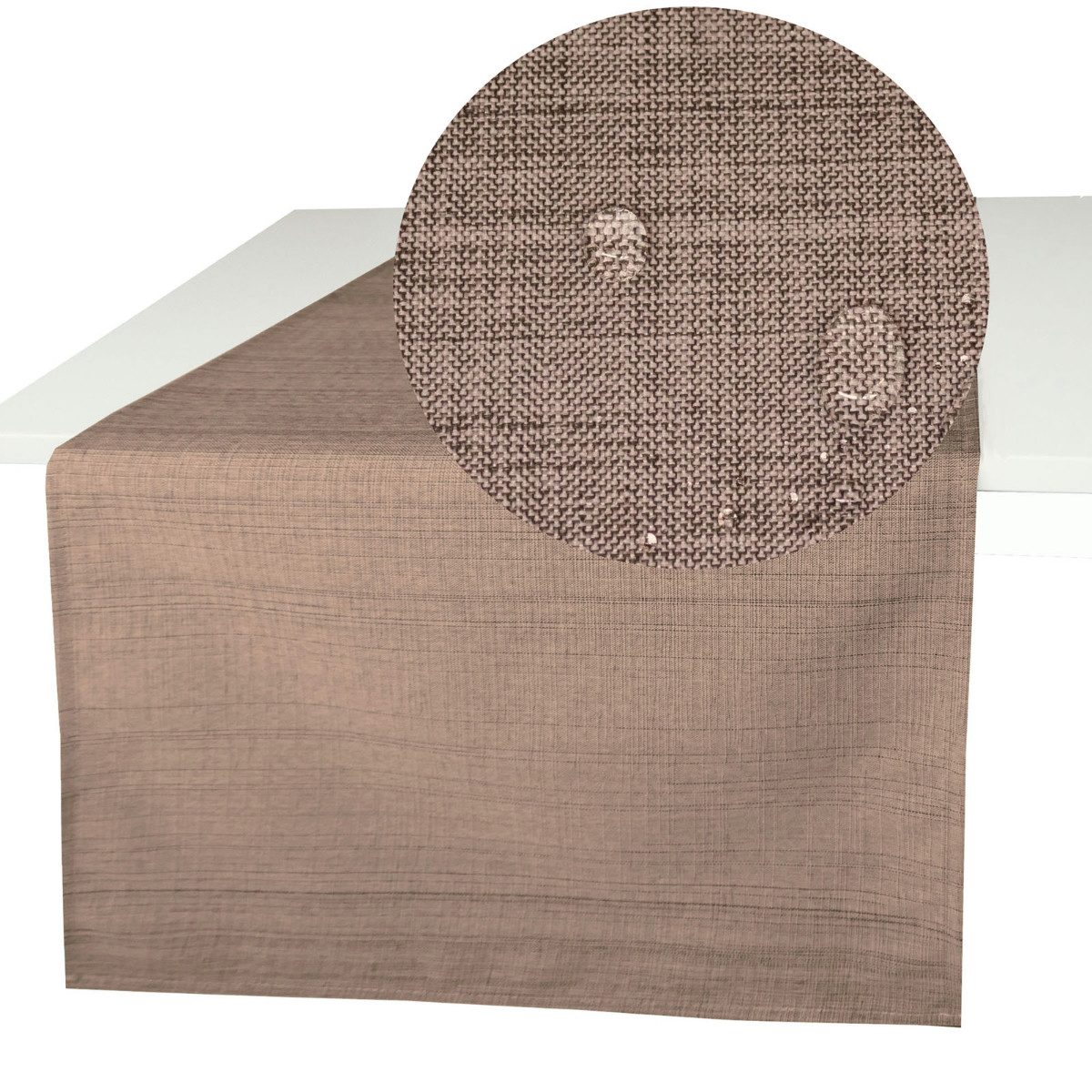 Tischdecke SAISON Outdoor Lachs 40x140 Tischläufer Garten, knitterfrei; bügelfrei;