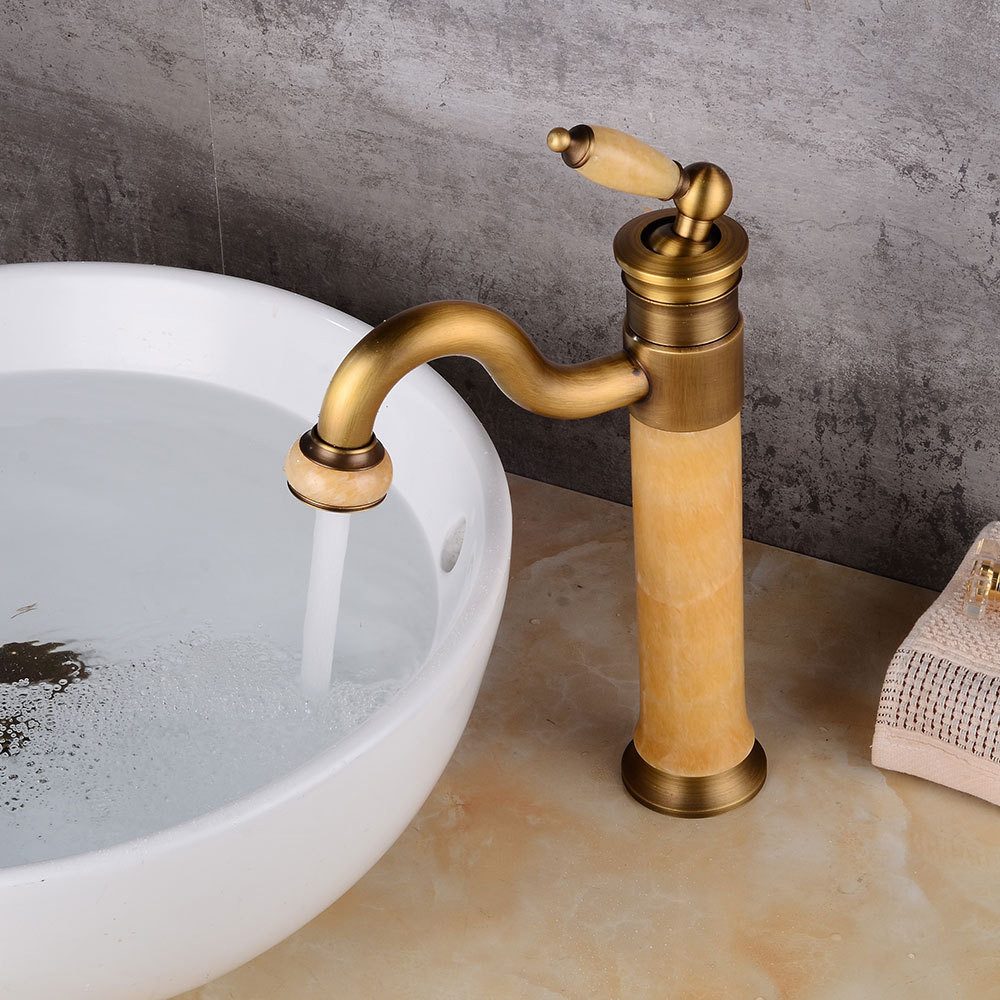 Kinaree Badarmatur Retro Wasserhahn DA LAT Messing, Marmor