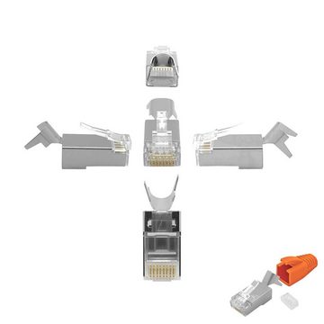 ARLI ARLI Verlegekabel Cat7 25 m + Werkzeugset + 20 RJ45 Netzwerkstecker Installationskabel, RJ45, Netzwerkstecker (2500 cm), Halogenfrei, Metermakierung