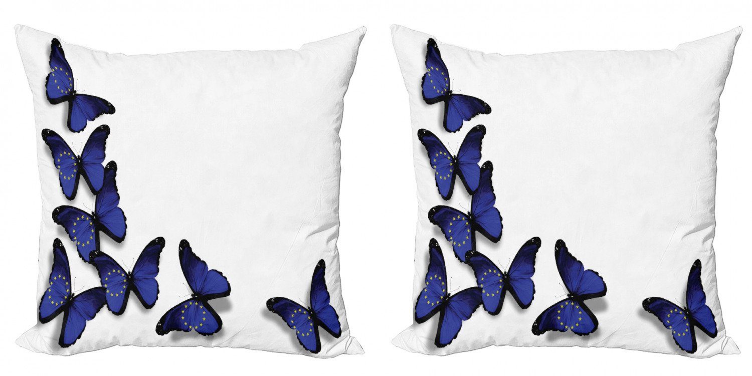 Kissenbezüge Modern Accent Doppelseitiger Digitaldruck, Abakuhaus (2 Stück), Europa Europäische Union Schmetterlinge