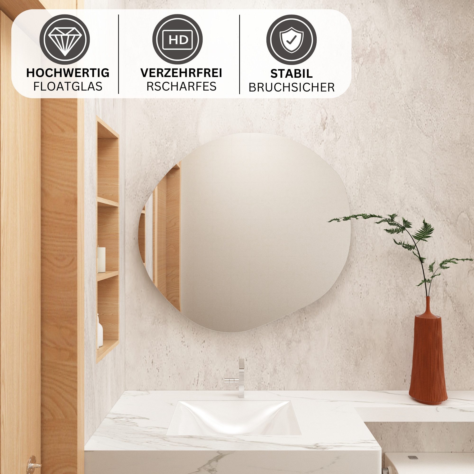 Albatros International Spiegel Albatros Designerspiegel Asymmetrisch (53cm günstig online kaufen