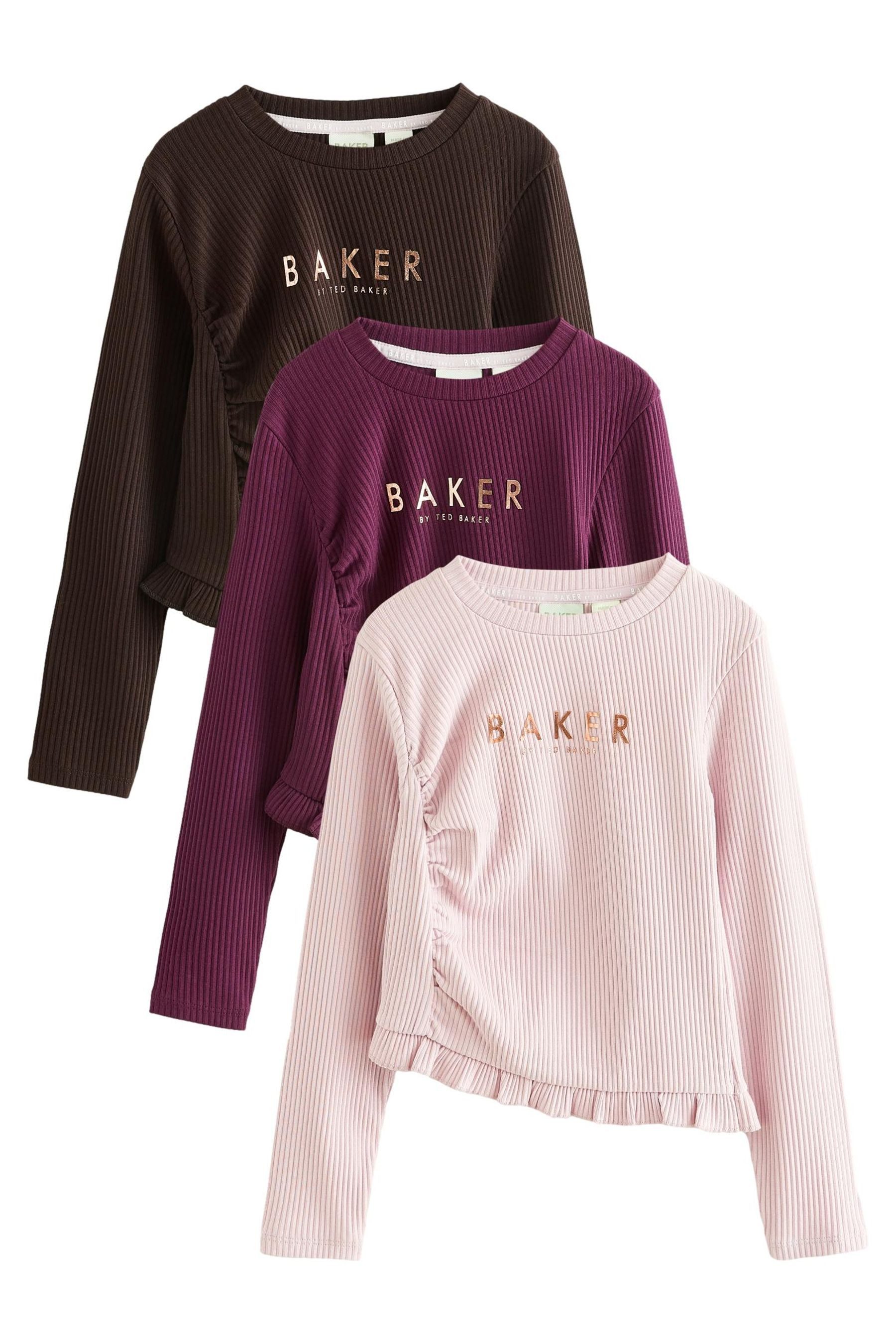 Baker by Ted Baker Langarmshirt Baker by Ted Baker gerippte Langarmshirts,3er-Pack (3-tlg)