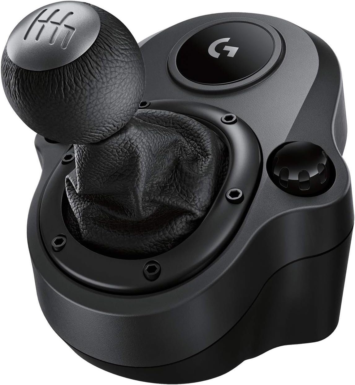 Logitech G Driving Force Shifter Schaltung Schalthebel Gangschaltung Gaming-Controller (Kompatibel mit G29, G920 & G923, 6 Gänge mit H-Schema, Schaltknauf aus Echtleder & Stahl)