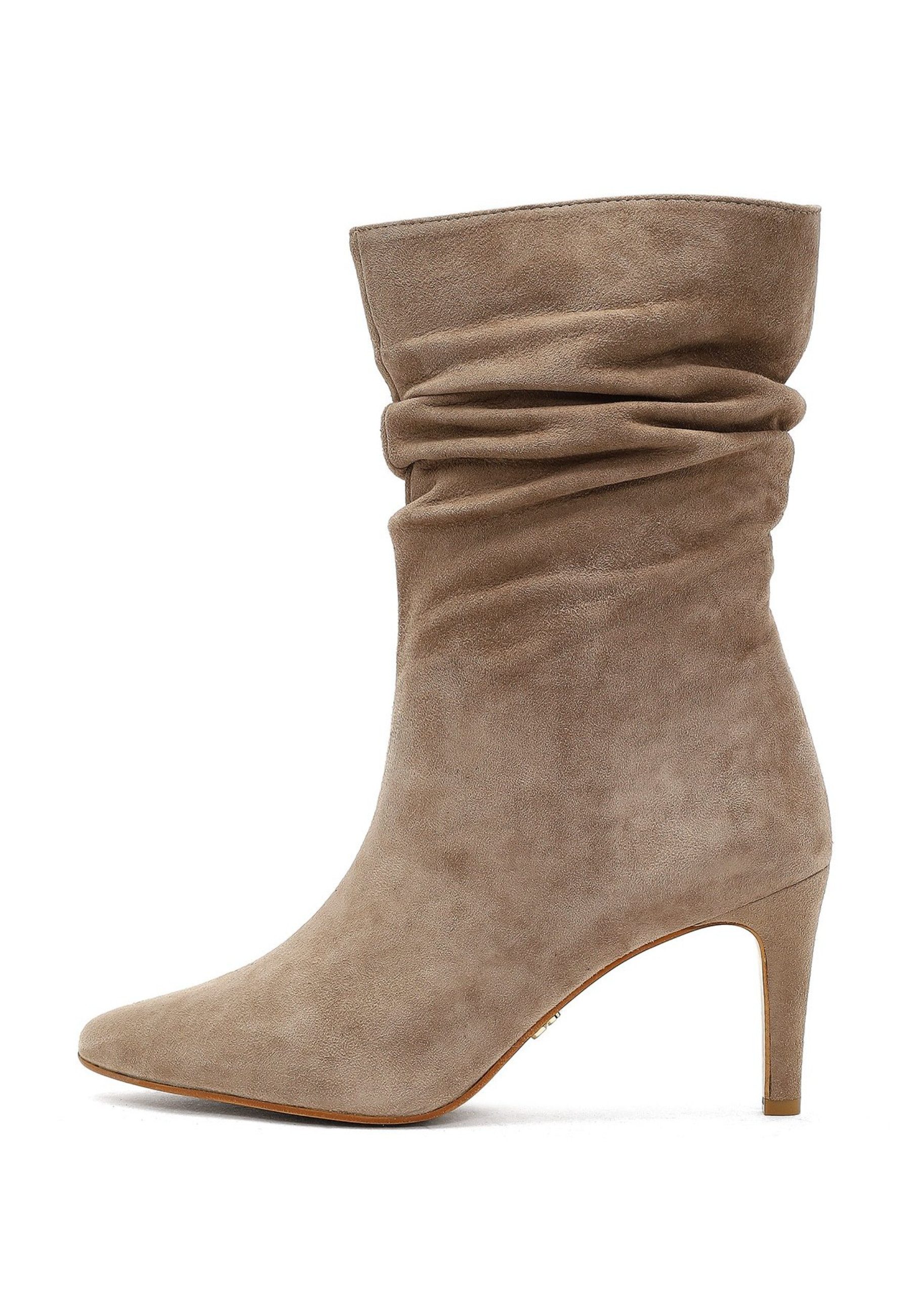 Derimod Chelsea-Absatzstiefel aus Veloursleder Ankleboots Reißverschluss, T günstig online kaufen