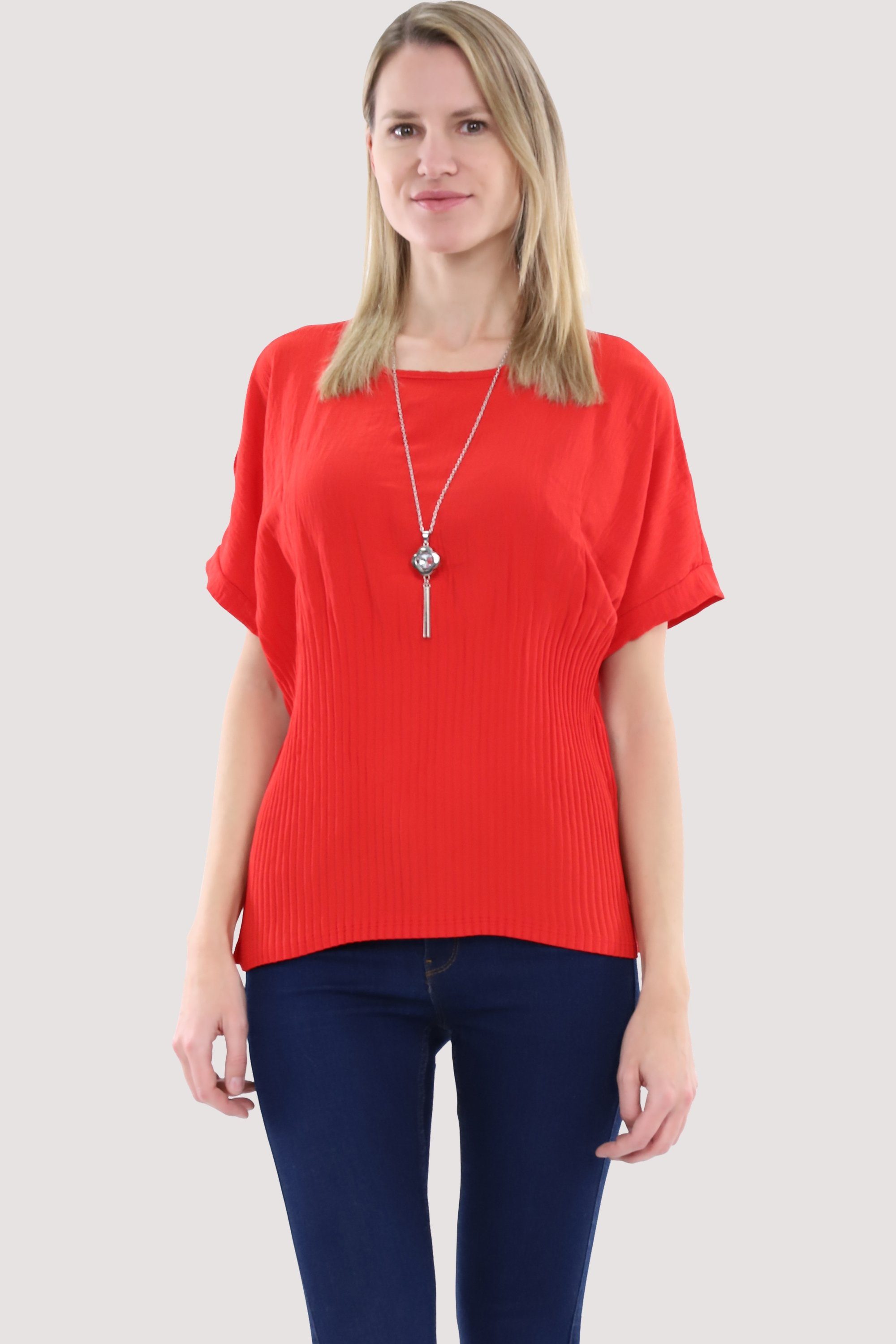 malito more than fashion Schlupfbluse 1144 Bluse mit Halskette