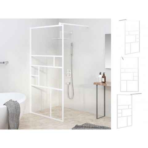 vidaXL Duschwanne Duschwand für Walk-In Dusche 100x195 cm ESG-Glas Weiß Duschabtrennung