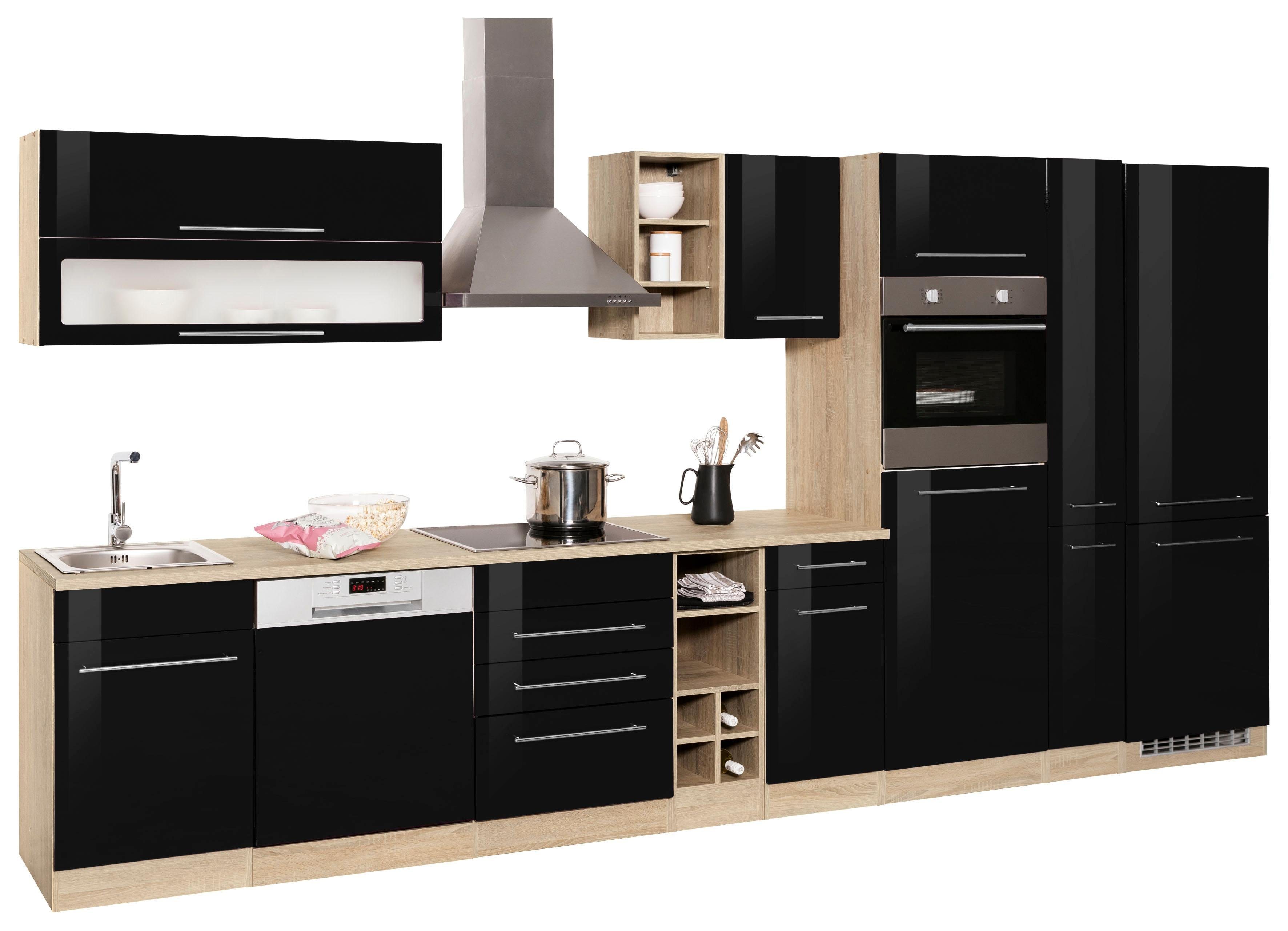KOCHSTATION Küchenzeile KS-Eton, mit E-Geräten, Breite 390 cm