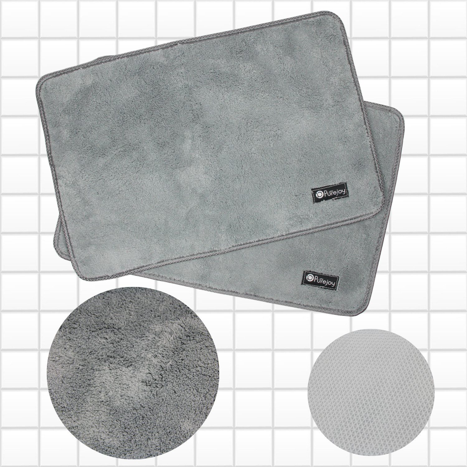 Frentree Badematte Praktisches Doppel-Set: 2 flauschige Badematten (60x40cm günstig online kaufen