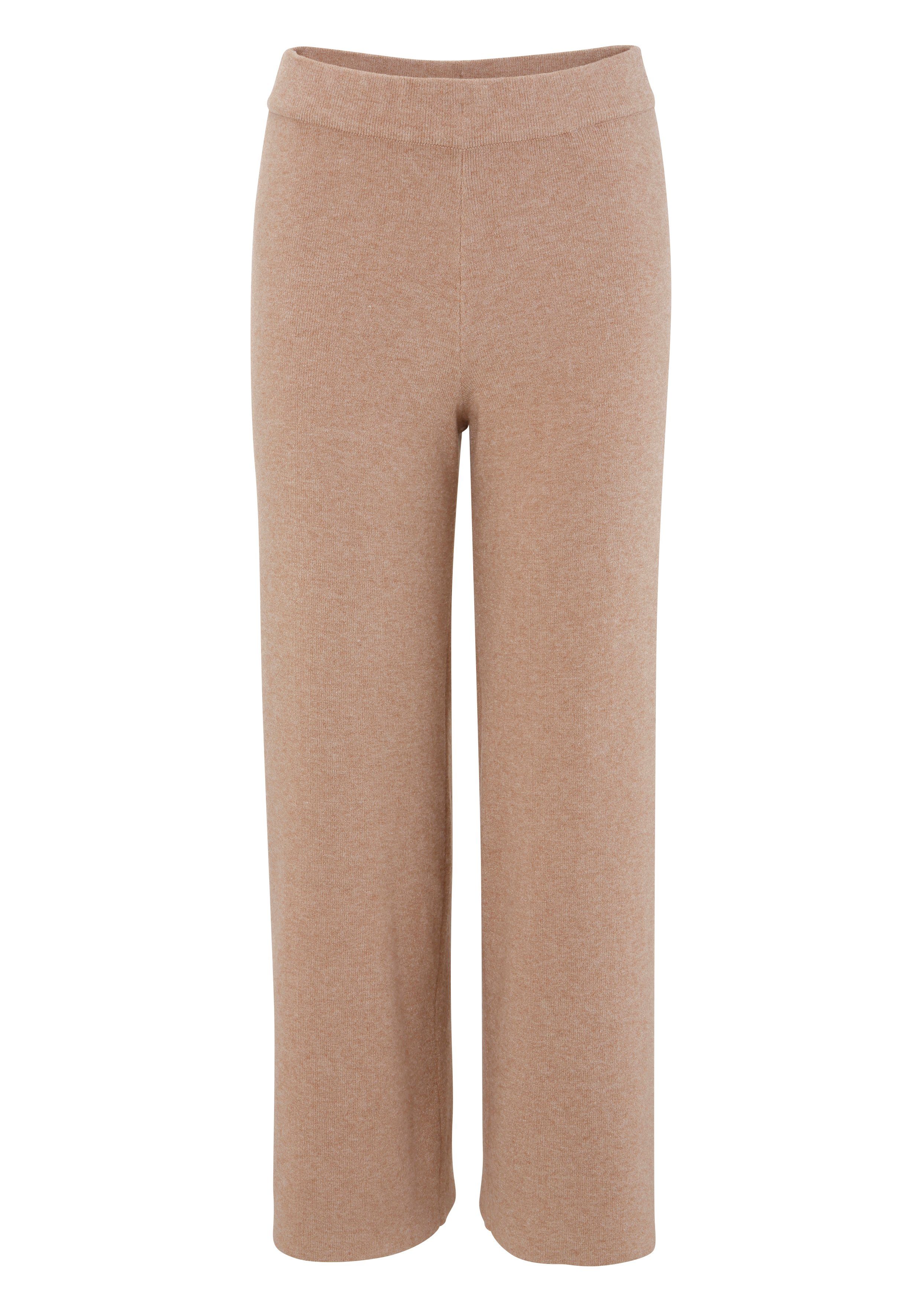 trendiger Culotte-Form Strickhose CASUAL camelfarben-meliert Aniston in