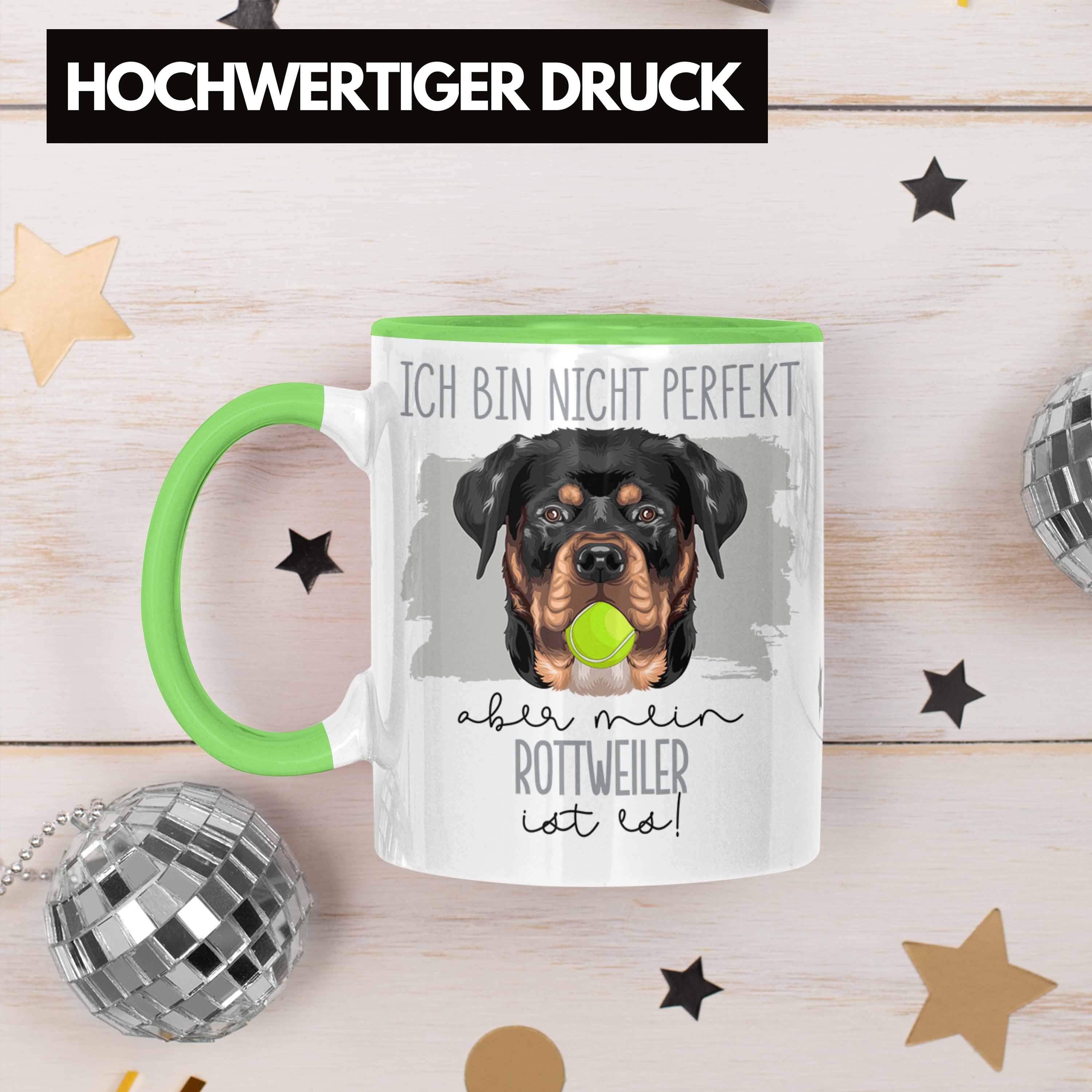 Lustiger Spruch Tasse Besitz Rottweiler Besitzer Trendation Geschenkidee Geschenk Tasse Grün