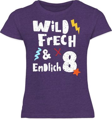 Shirtracer T-Shirt Wild frech und endlich 8 - Acht Jahre Wunderbar 8. Geburtstag