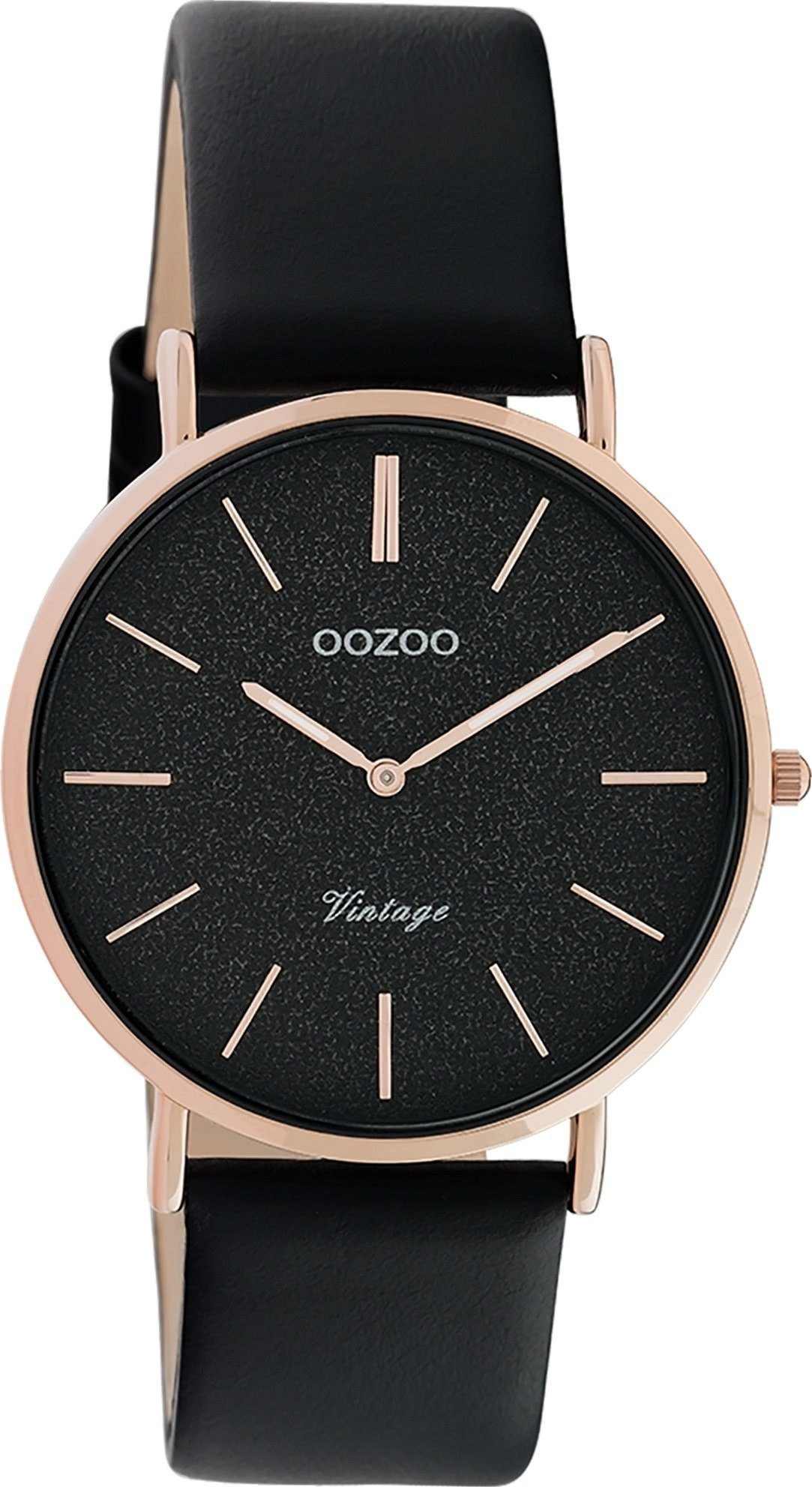 Quarzuhr Oozoo Damen Armbanduhr schwarz Analog