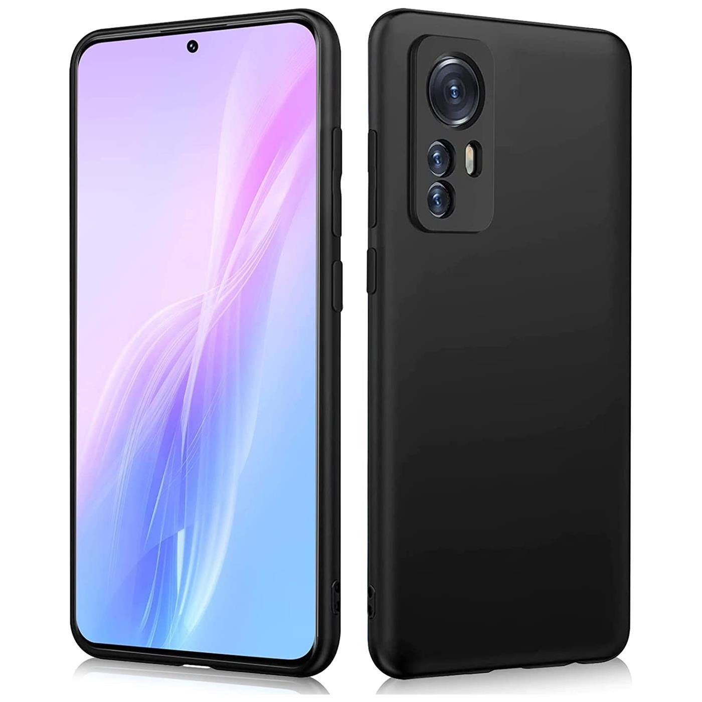 CoolGadget Handyhülle Handy Schutzhülle für Xiaomi 12 Pro matt schwarz 6,73 Zoll, Silikon TPU Hülle Schutz Tasche Cover schlicht Slim Case