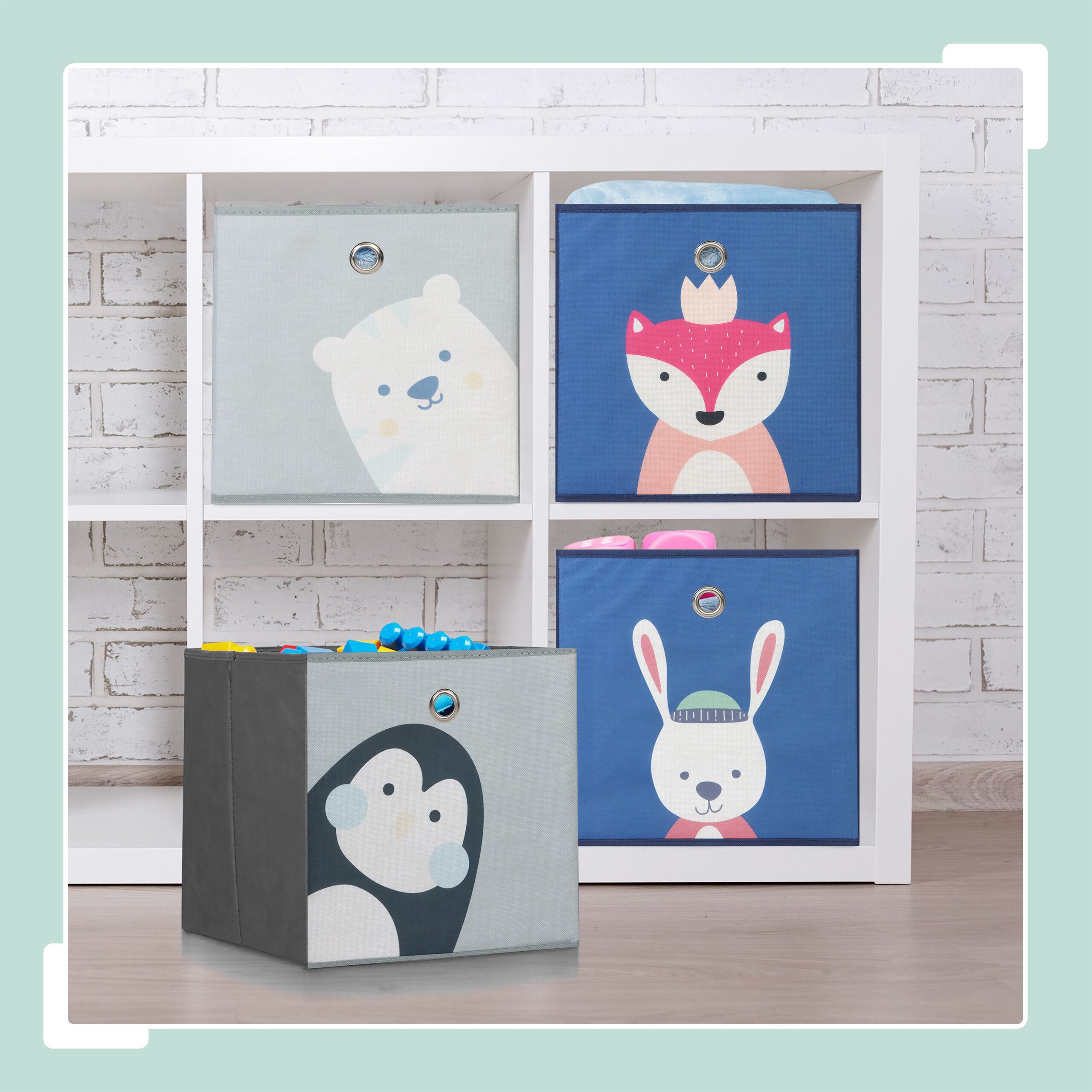 relaxdays Faltbox Kinder Aufbewahrungsboxen im 4er Set, B günstig online kaufen