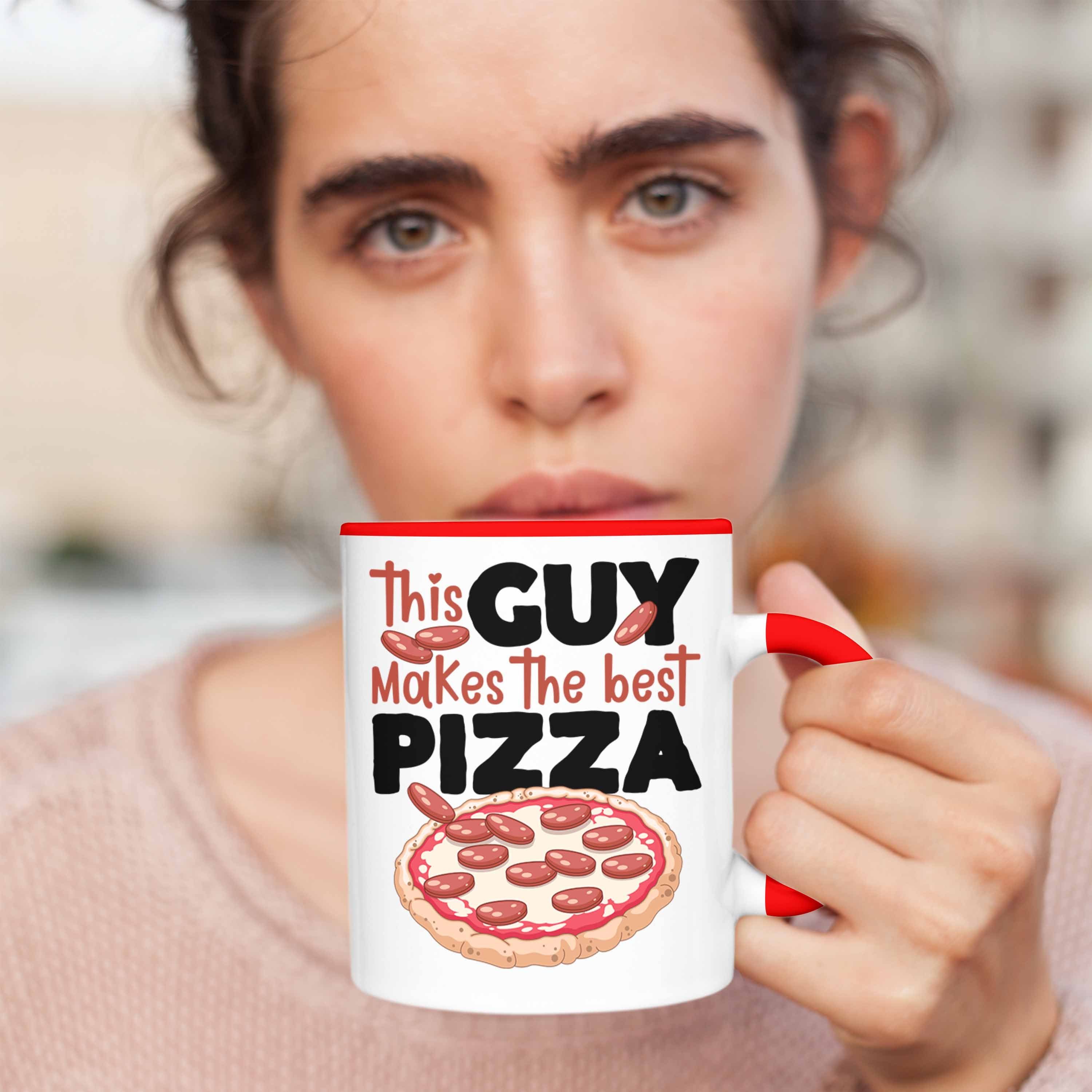 Pizza Tasse Trendation Pizzabäcker Spruch Beste Geschenkidee Geschenk Rot Lustiger Tasse