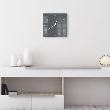 DEQORI Wanduhr 'Unifarben - Dunkelgrau' (Glas Glasuhr modern Wand Uhr Design Küchenuhr)