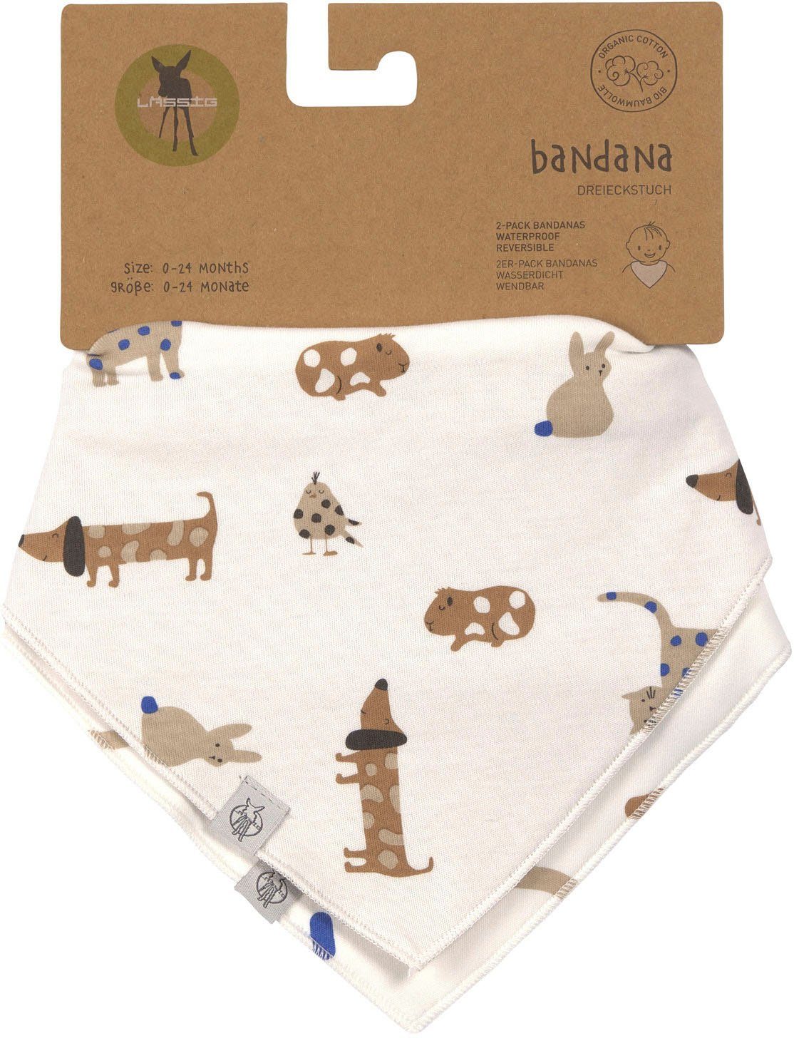 LÄSSIG Dreieckstuch Little Mateys, Bandana, royal blue, (Set, 2-St), für Babys; Bio-Baumwolle