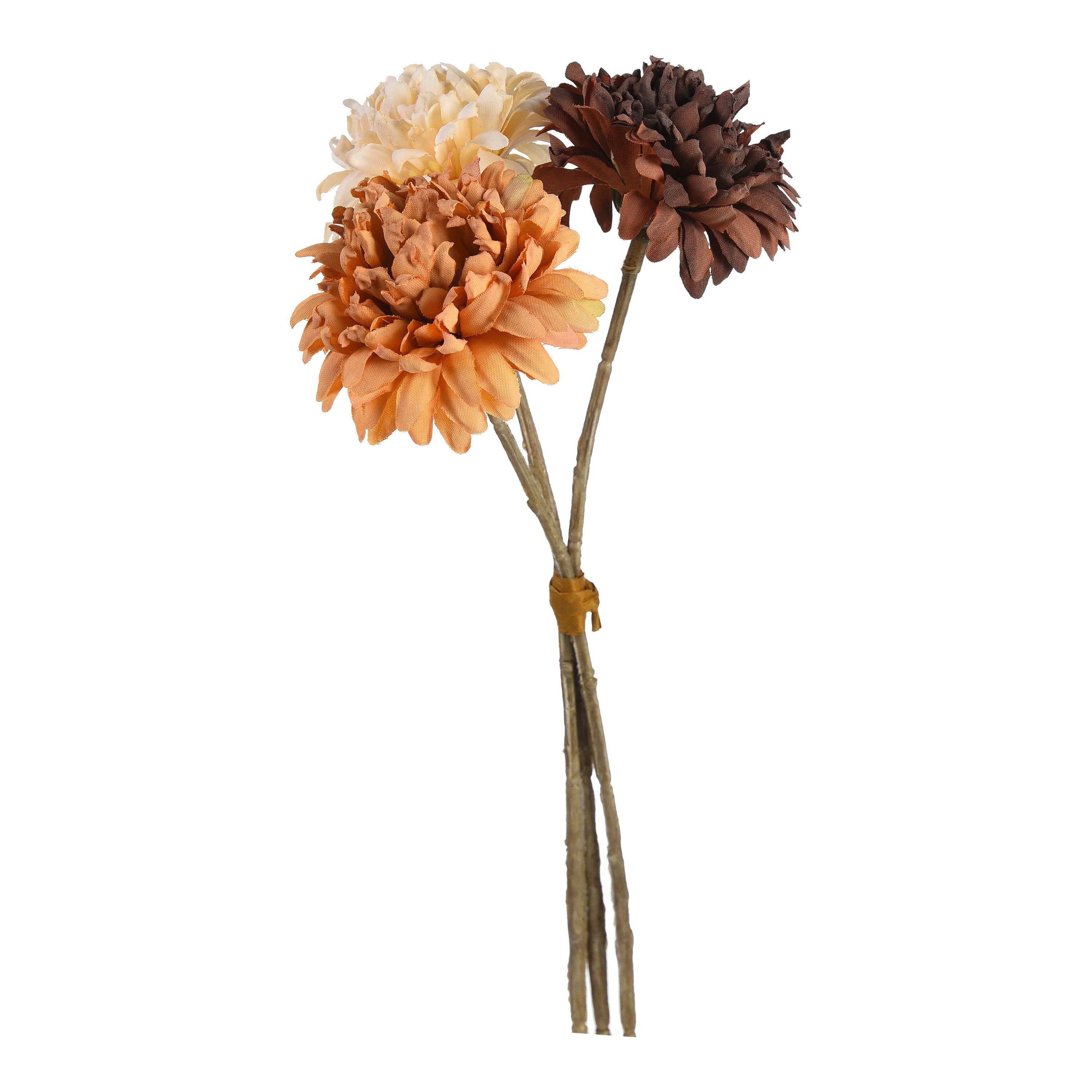 Kunstpflanze Kunst-Blumenbündel Dahlia, Depot, aus Polyester, Polyethylen, Draht, L 25 Zentimeter