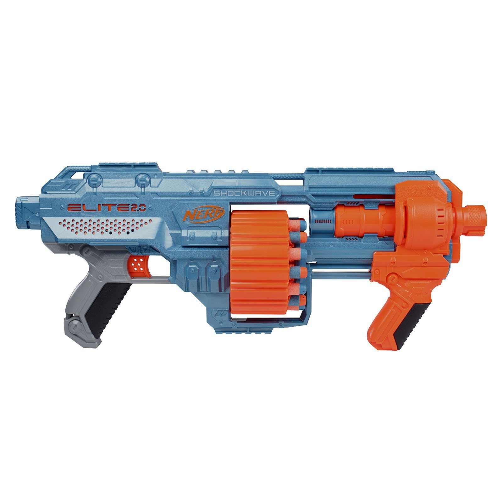 Hasbro Blaster Dartblaster Shockwave RD-15, Pump-Action-Blaster der Elite 2.0 Serie mit Trommel