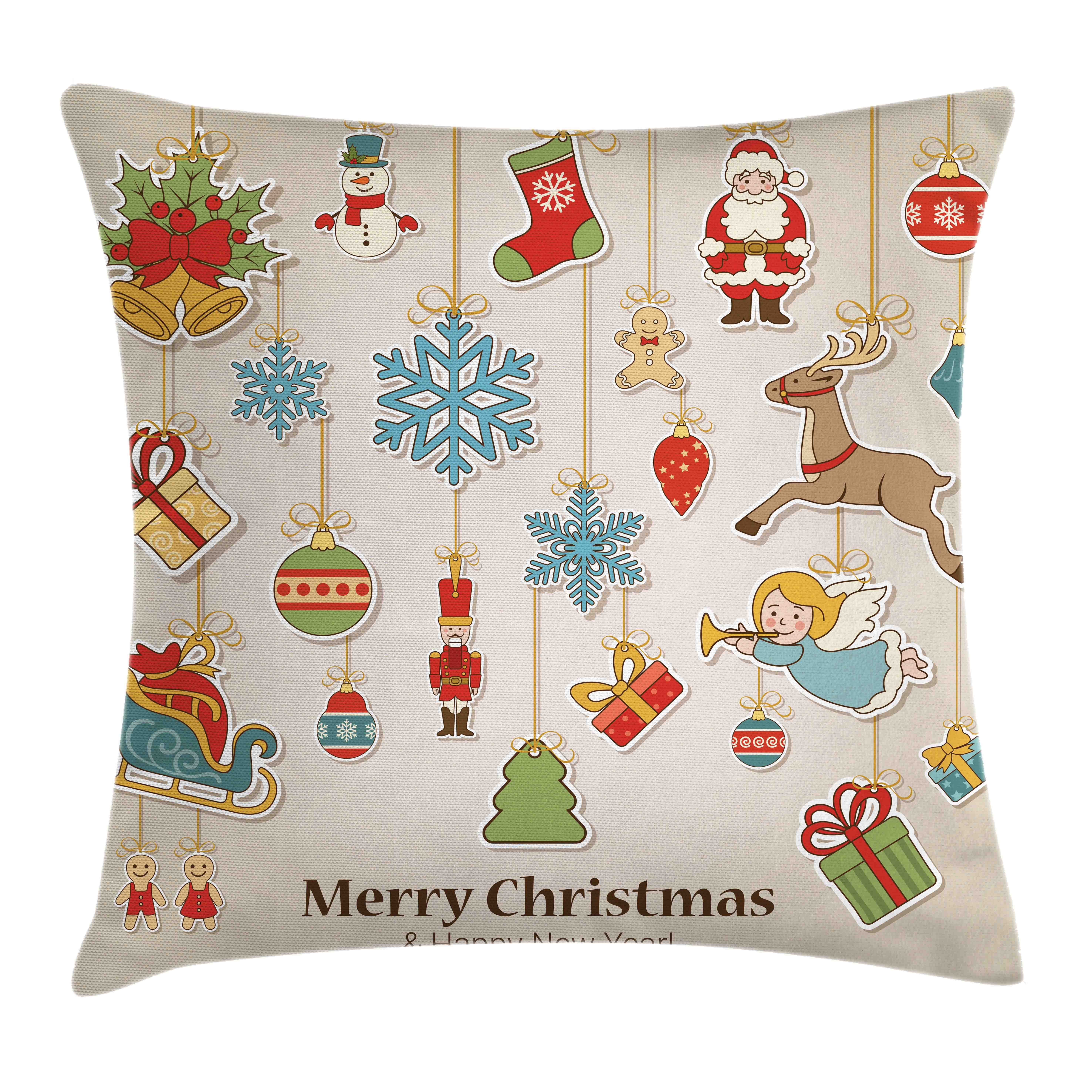 Kissenbezüge Reißverschluss Kissenhülle mit Farbfesten Farben Beidseitiger Druck, Abakuhaus (1 Stück), Weihnachten Weihnachtsfeiertags