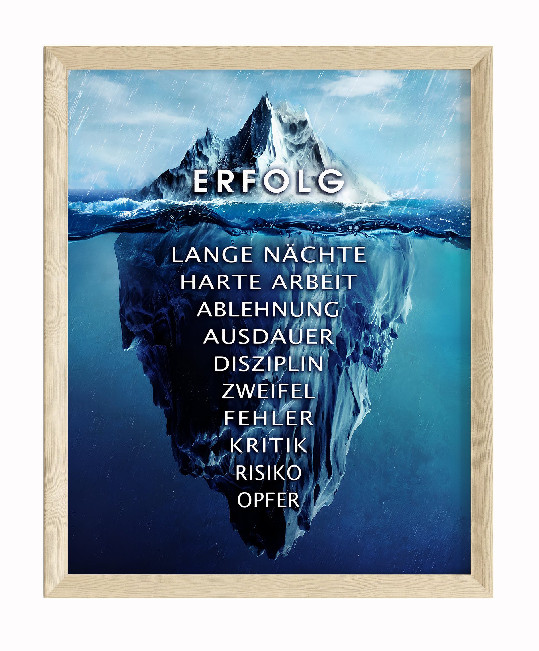 JUSTGOODMOOD Poster Premium ® Eisberg Erfolg · Gletscher · Motivation · ohne Rahmen, Poster in verschiedenen Größen Verfügbar, Poster, Wandbild