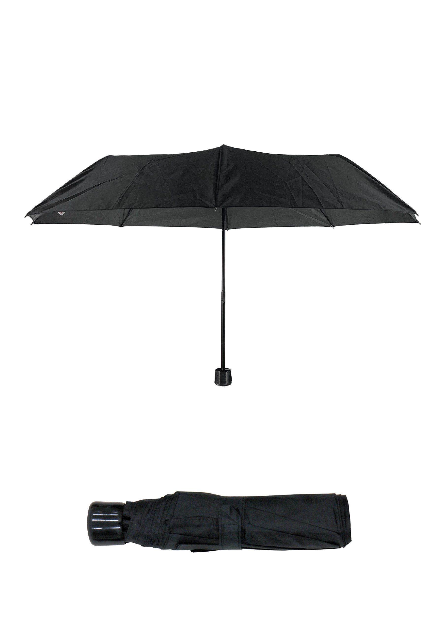 Yuhu Taschenregenschirm Taschenregenschirm schwarz, faltbar, kompakt & leicht