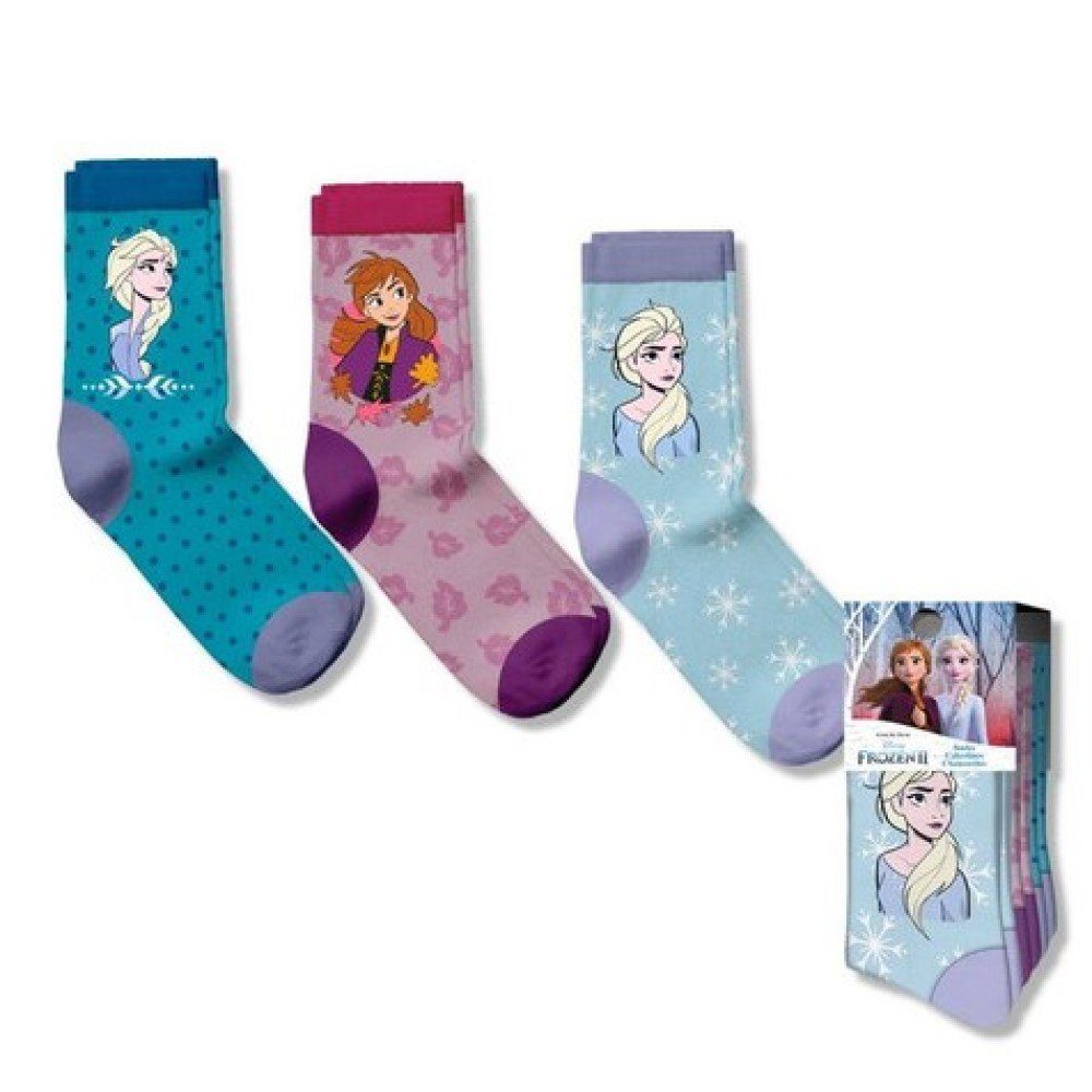 Kids Frozen Paar Elsa Euroswan Socken mit 3 attraktivem Anna Muster Socken