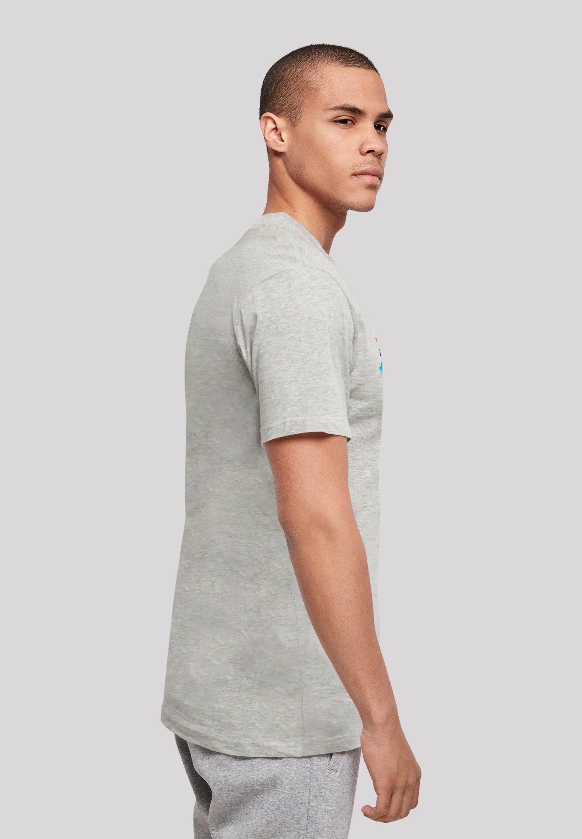 F4NT4STIC T-Shirt Schmetterling Silhouette Print TEE heather grey UNISEX