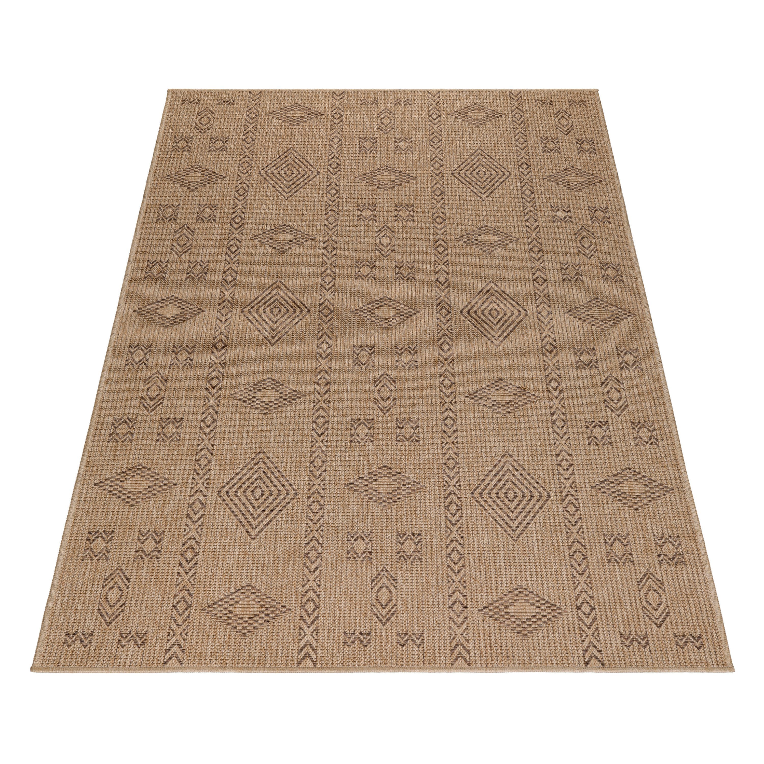 Carpettex Outdoorteppich Vintage Design, Läufer, Höhe: 5 mm, Outdoor Teppich Vintage Design Natur Optik für Küche Balkon Terrasse