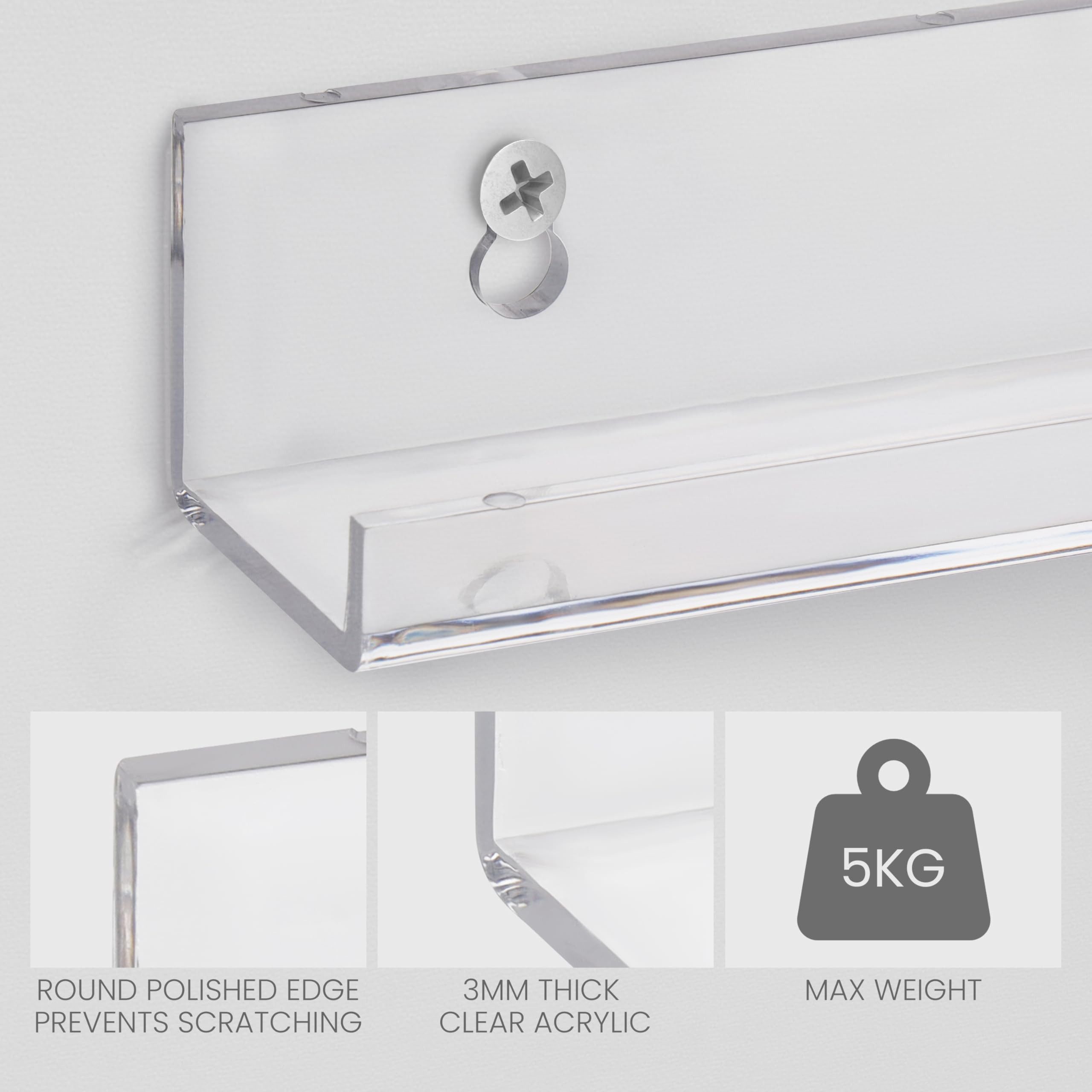 Belle Vous Wandregal Acryl Regal Set - Platzsparende Aufbewahrungslösung, 6 günstig online kaufen