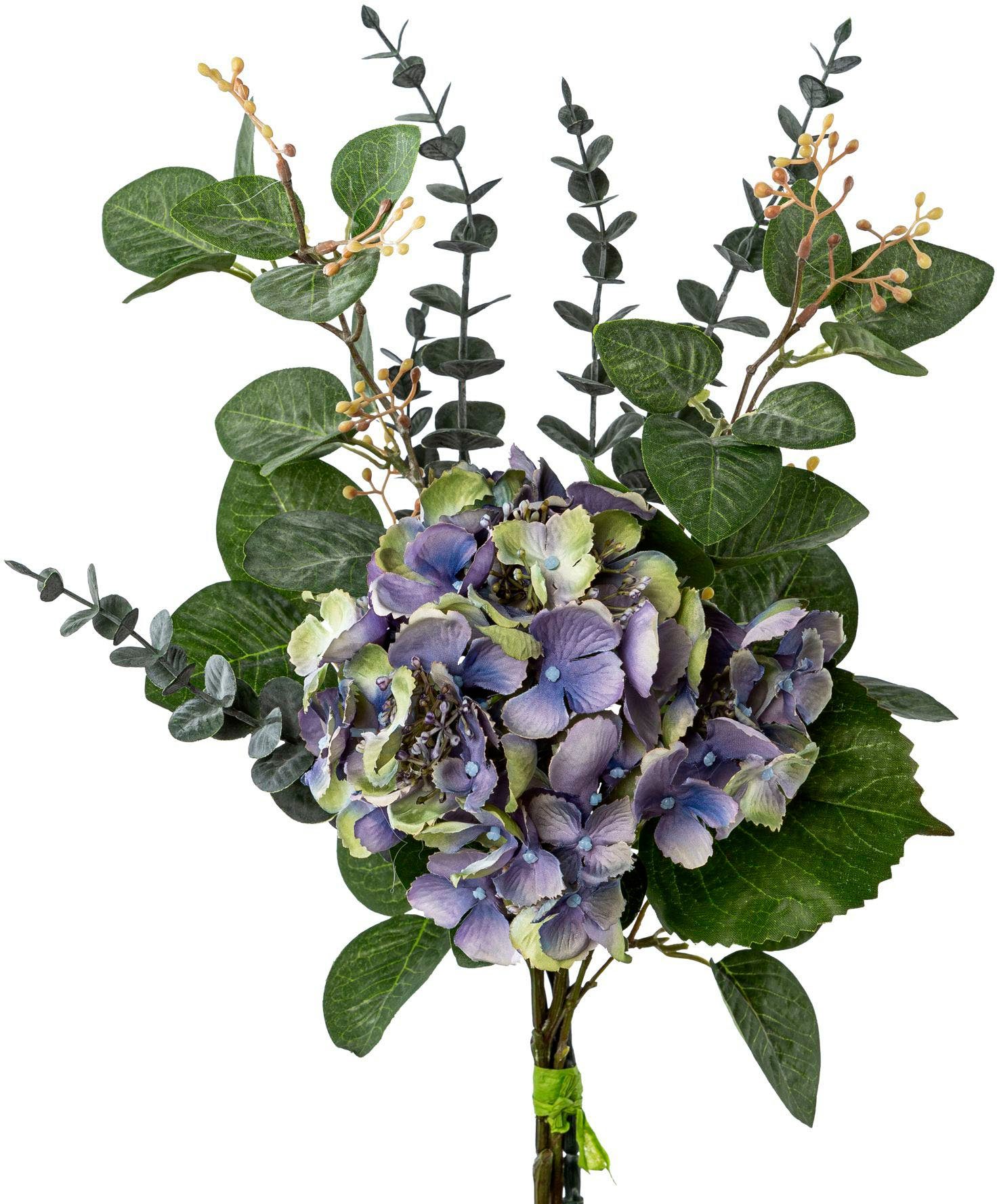 Kunstblumenstrauß Hortensien-Mix-Bouquet Bouquet, Creativ green, Höhe günstig online kaufen