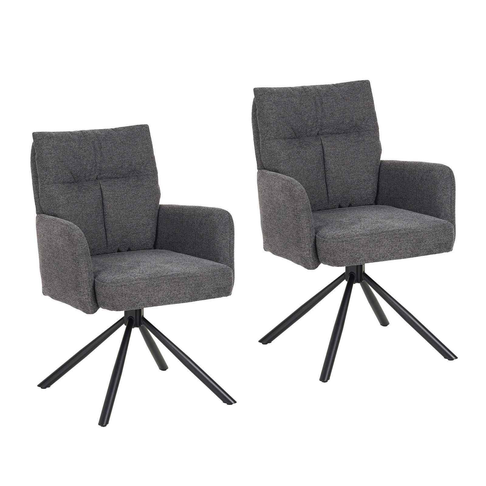 HTI-Living Drehstuhl Drehstuhl Kyra Anthrazit (Set, 2 St), Esszimmerstuhl S günstig online kaufen