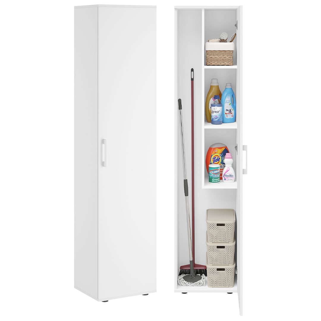 Bellamio Mehrzweckschrank Apol (Weiß) Besenschrank mit 3 Fächern, inkl. Sta günstig online kaufen