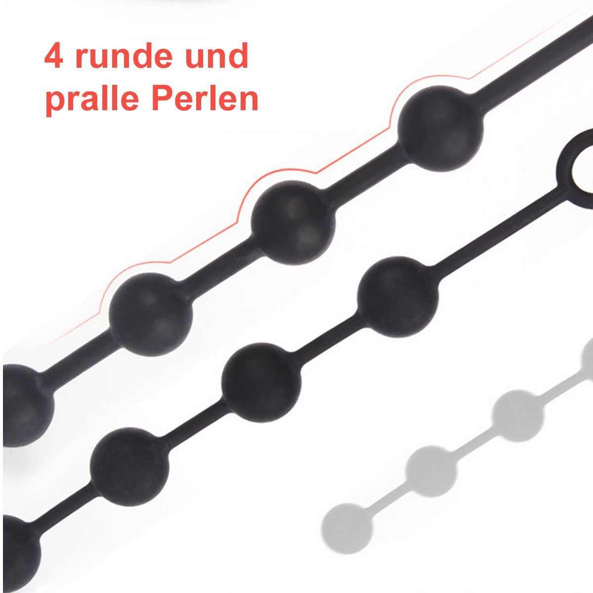 TPFSecret Analkugeln für Frauen und Anal 4 Perlen Kugeln Kette große Durchmesser, Länge: Männer, ergonomische mit - 57cm 6cm