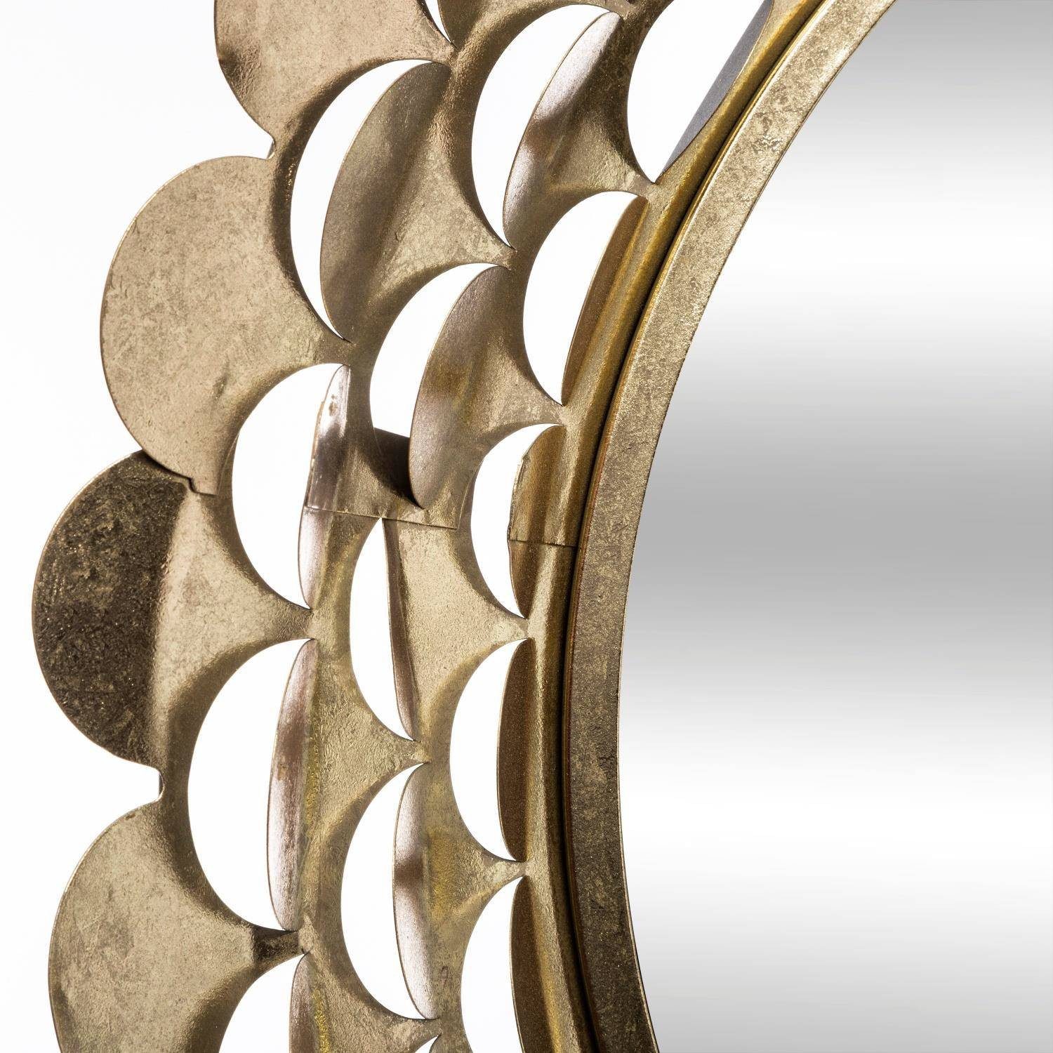 Atmosphera Créateur d'intérieur Wandspiegel Glamour-Spiegel golden, Metallrahmen, Ø 91 cm