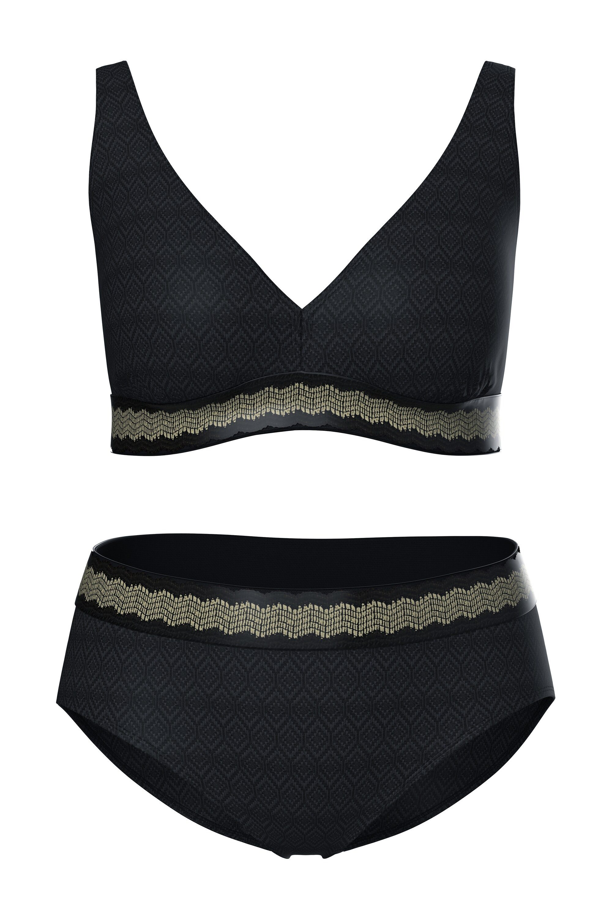 Ulla Popken Bügel-BH Bikini Goldborte Softcups Träger verstellbar günstig online kaufen