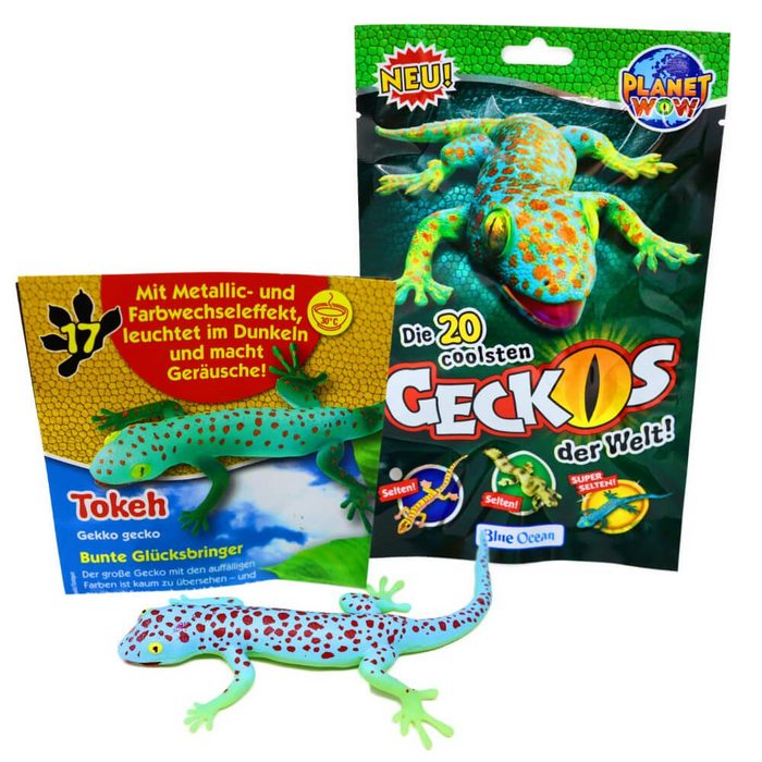 Blue Ocean Sammelfigur Blue Ocean Geckos Sammelfiguren 2023 - Planet Wow Super selten macht (Set) Geckos - Super selten Figur 17. Tokeh (Mit vielen Effektn)