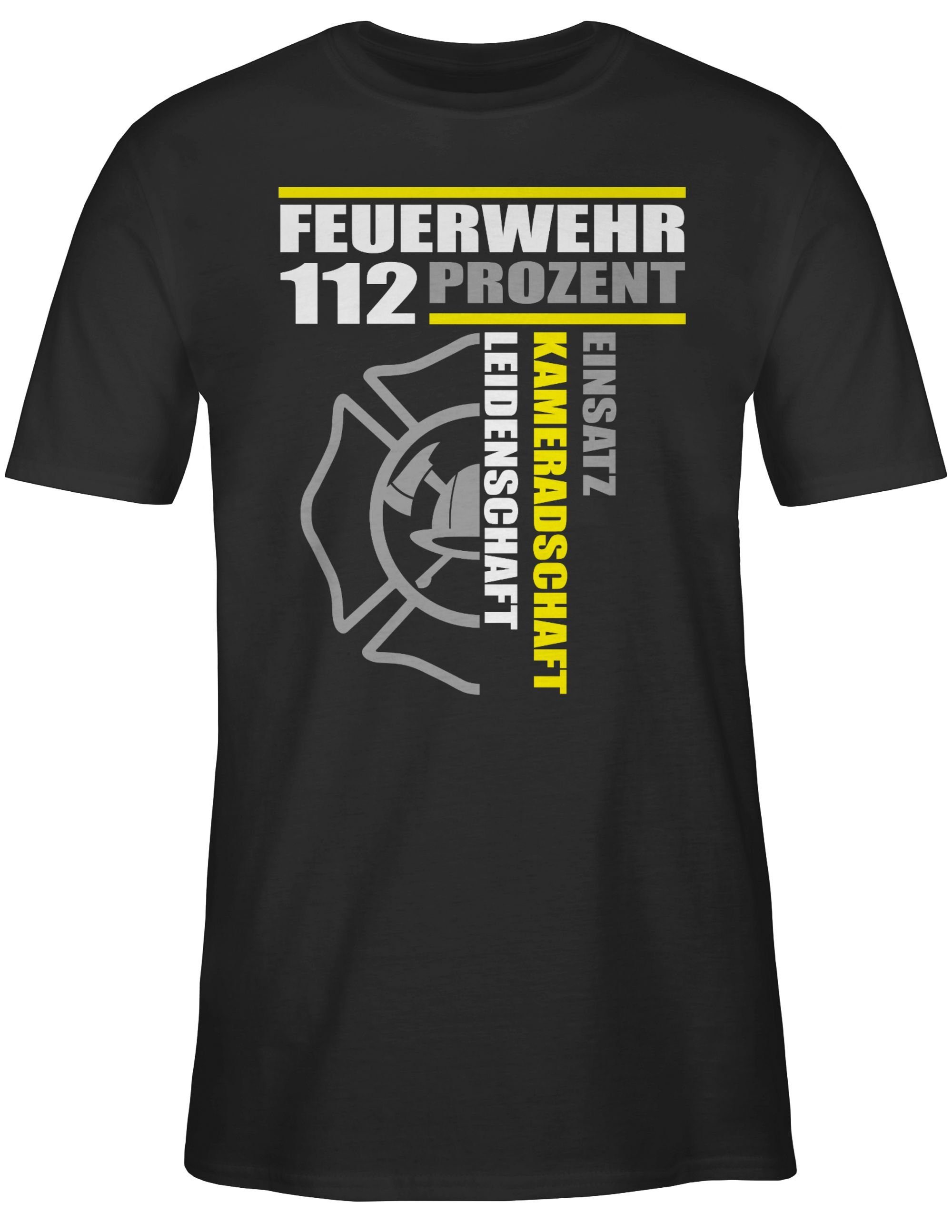 Shirtracer T-Shirt Feuerwehr 112 Prozent Einsatz Kameradschaft Leidenschaft günstig online kaufen