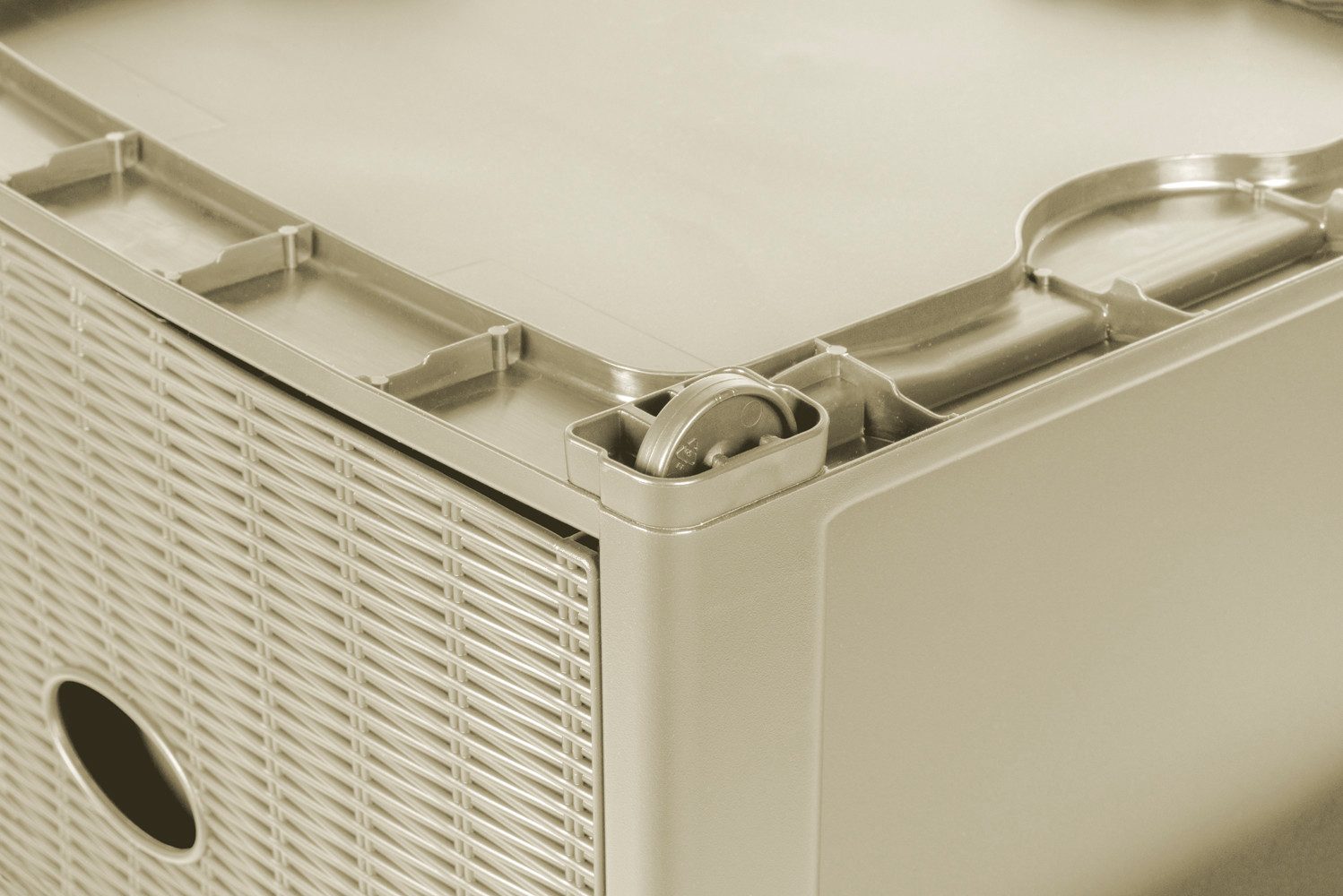 Kreher Rollcontainer mit 4 Schüben im Rattan Design (Schmale) (Farbe wählba günstig online kaufen